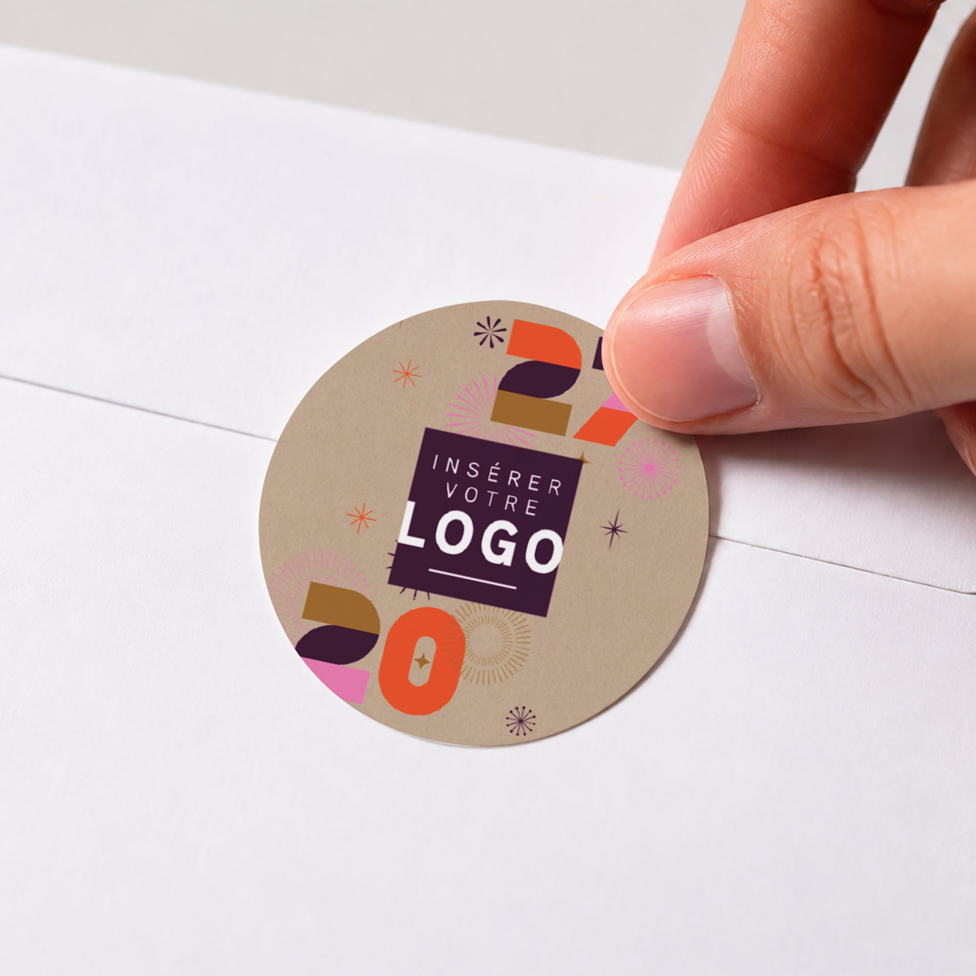 Fête Rétro | Vœux professionnels • Sticker • Rond photo N° 1