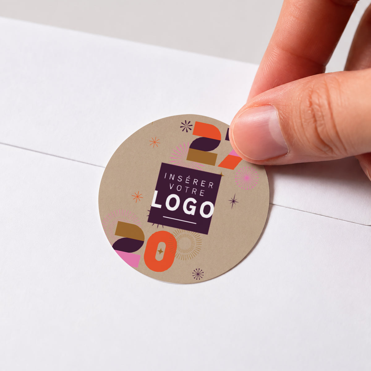 Fête Rétro | Vœux professionnels • Sticker • Rond photo N° 1