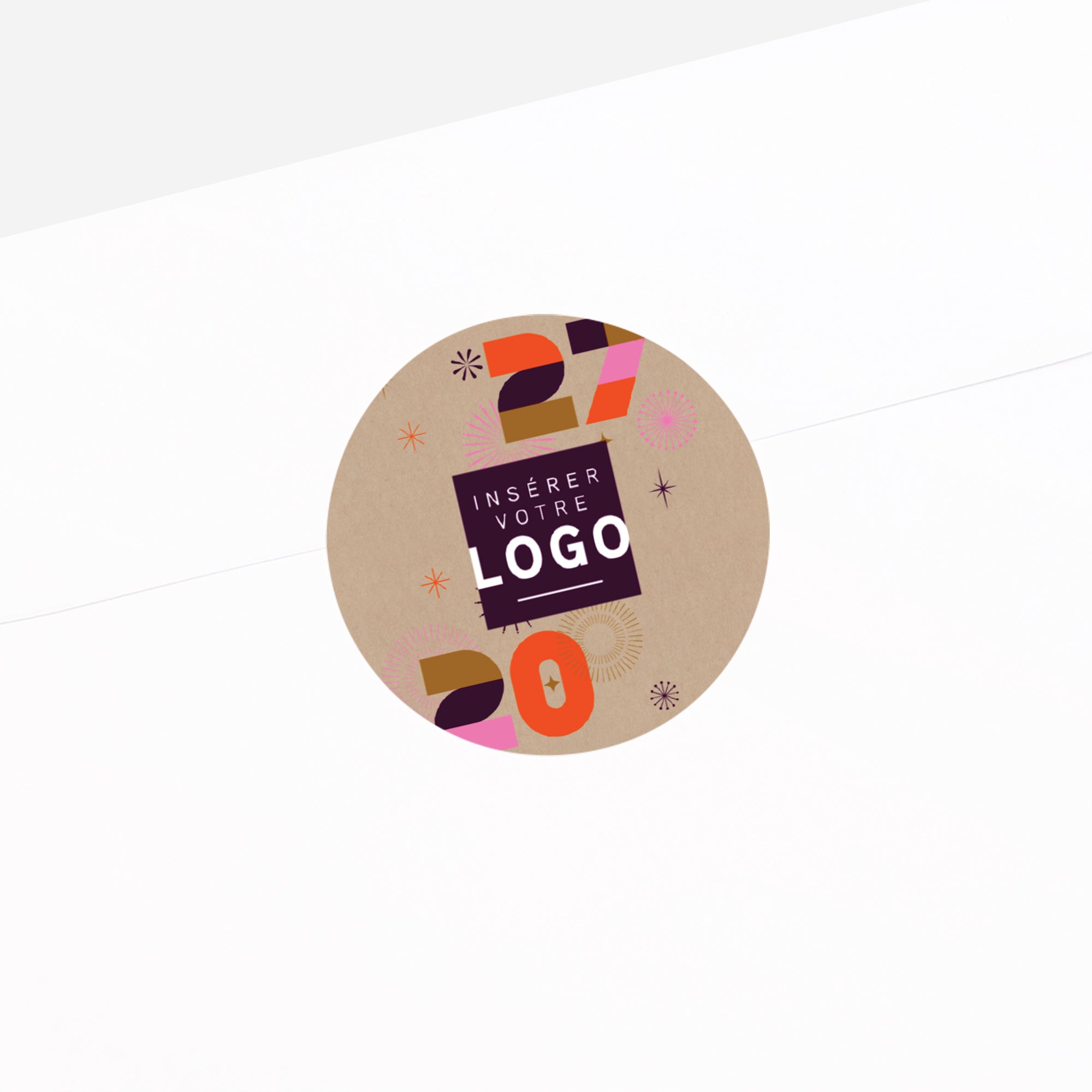 Fête Rétro | Vœux professionnels • Sticker • Rond photo N° 2