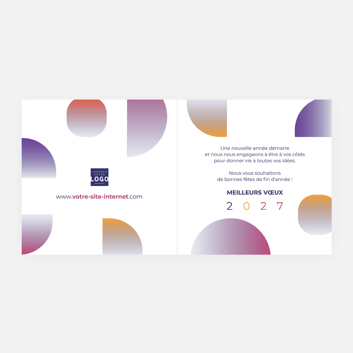 Horizon Graphique | Vœux professionnels • Carte de voeux • Carrée pliable photo N° 2