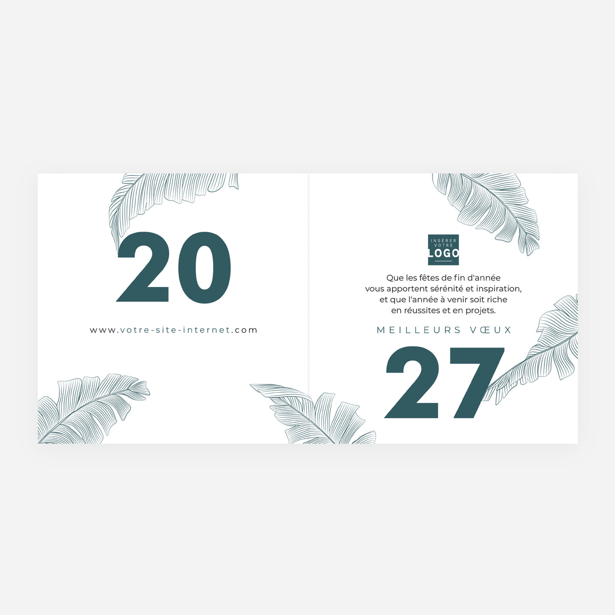 Horizon Végétal | Vœux professionnels • Carte de voeux • Carrée pliable photo N° 2