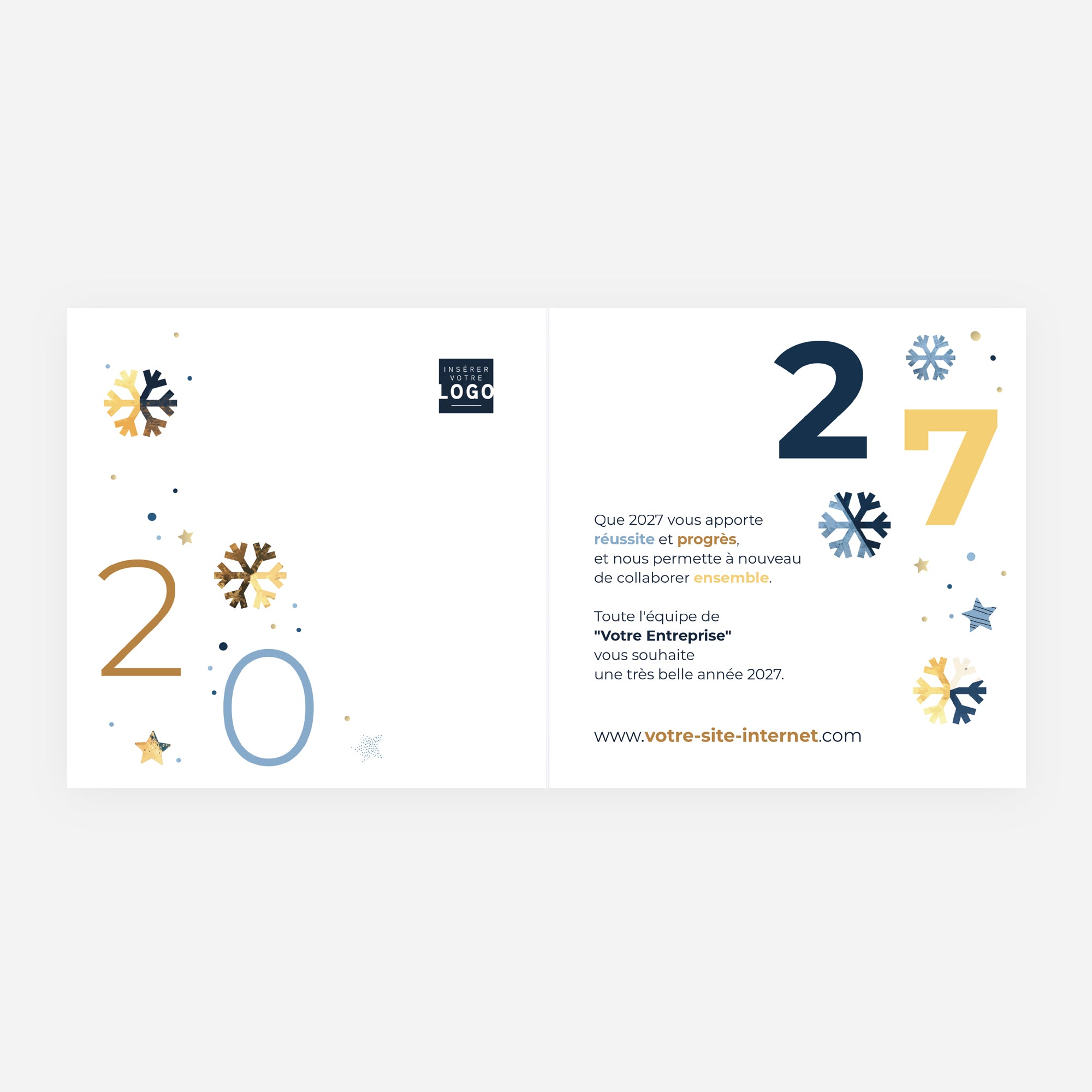 Cristaux d’Hiver | Vœux professionnels • Carte de voeux • Carré double photo N° 2