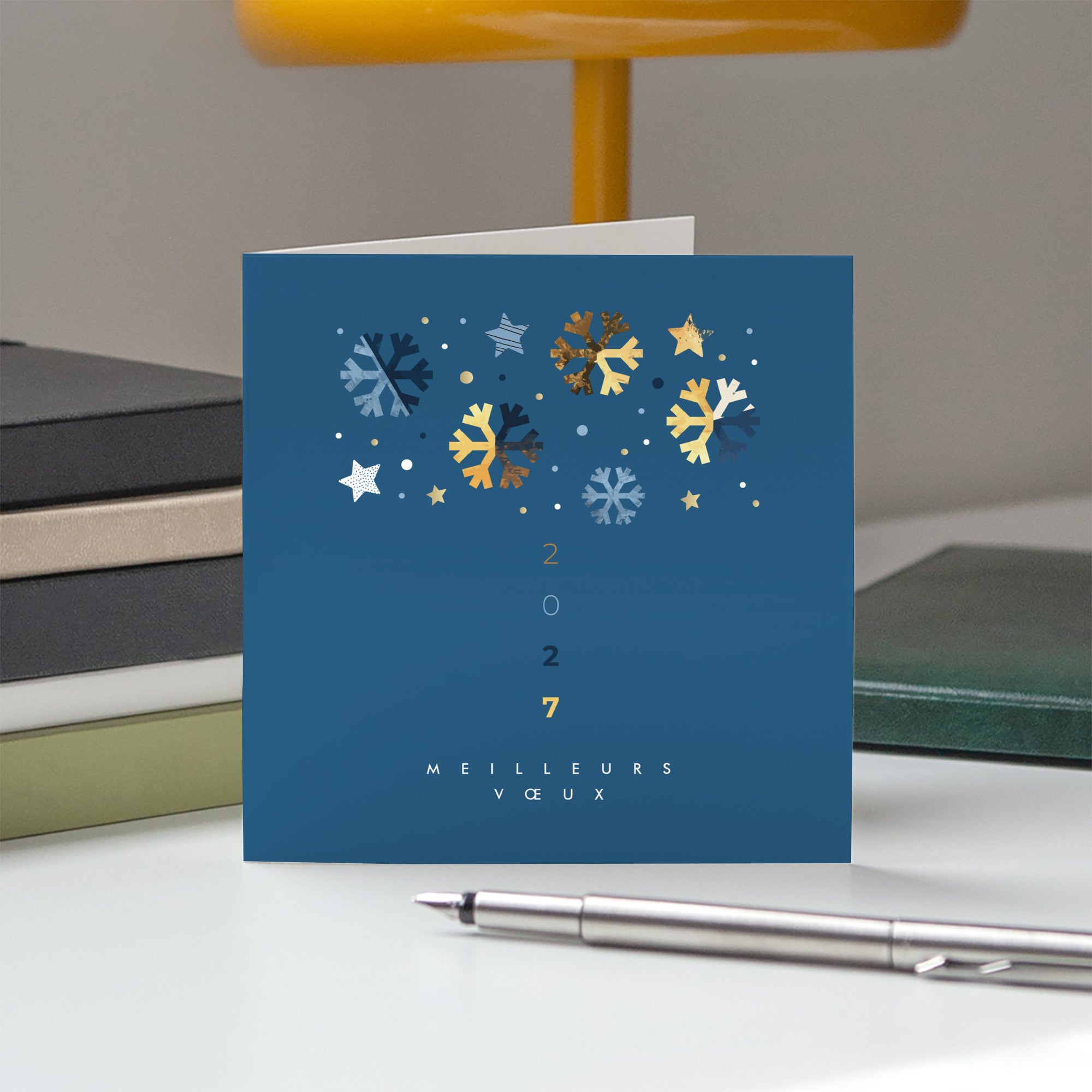 Cristaux d’Hiver | Vœux professionnels • Carte de voeux • Carré double photo N° 5