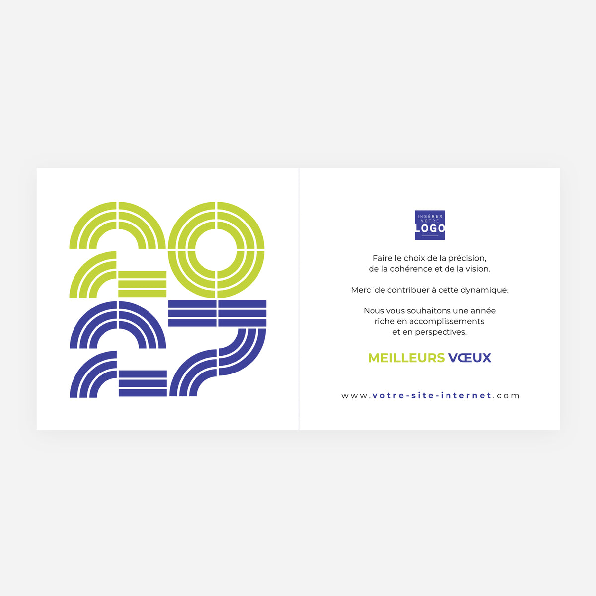 Néon Graphique | Vœux professionnels • Carte de voeux • Carrée pliable photo N° 2