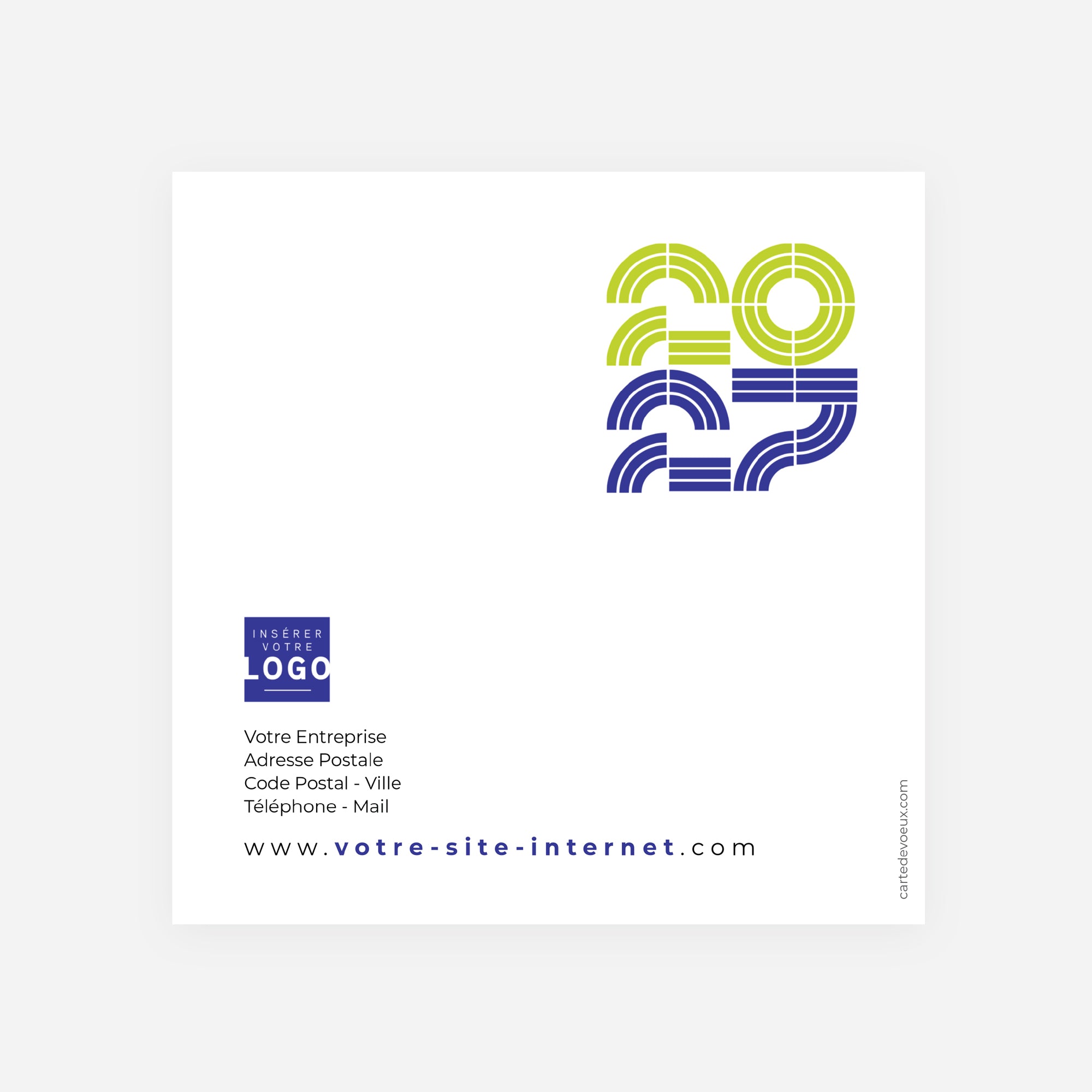 Néon Graphique | Vœux professionnels • Carte de voeux • Carré double photo N° 3