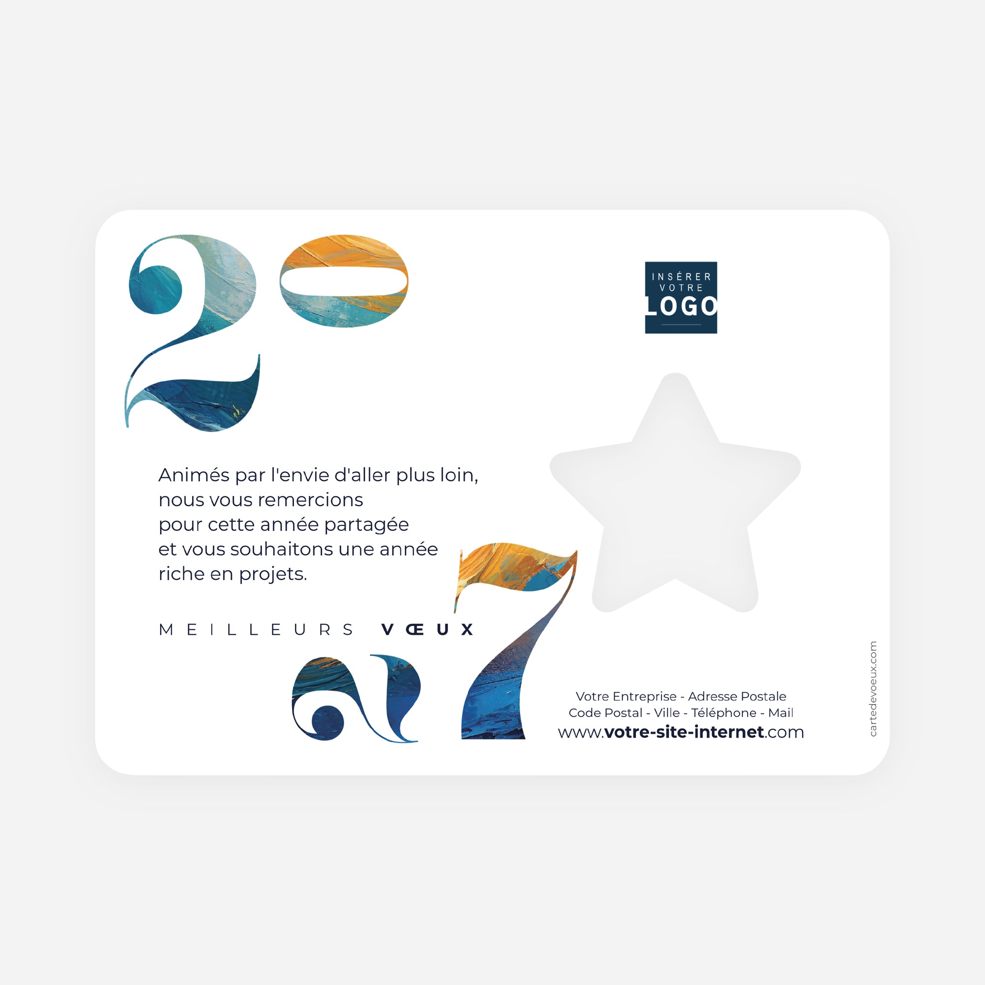 Vague Créative | Vœux professionnels • Carte de voeux • Étoile découpée photo N° 2