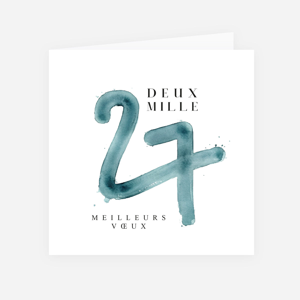 Aquarelle d’Hiver | Vœux professionnels • Carte de voeux • Carrée pliable photo N° 1