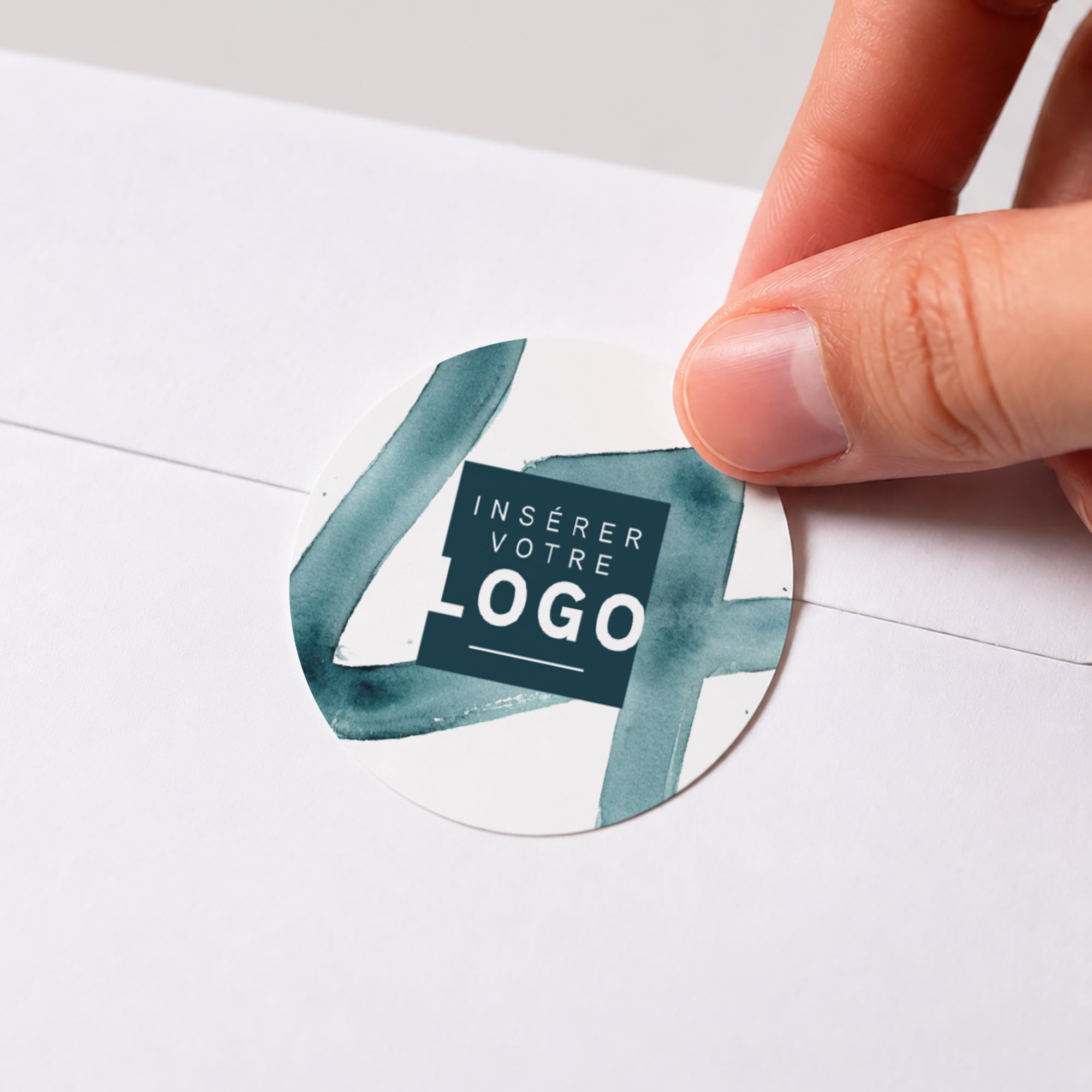 Aquarelle d’Hiver | Vœux professionnels • Sticker • Rond photo N° 1