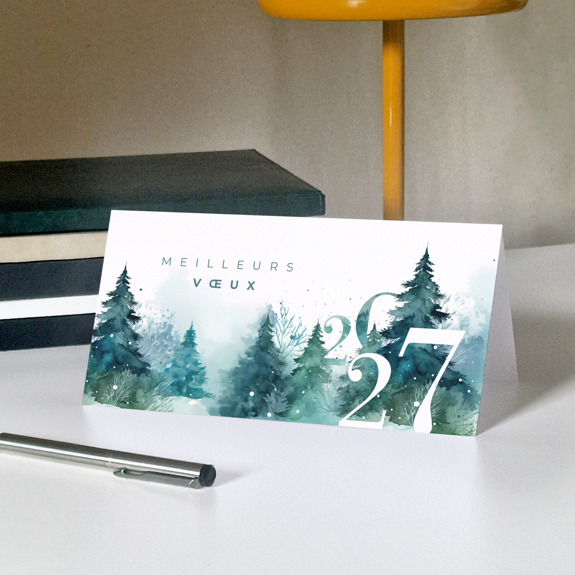 Brume Forestière | Vœux professionnels • Carte de voeux • Rectangle double photo N° 5
