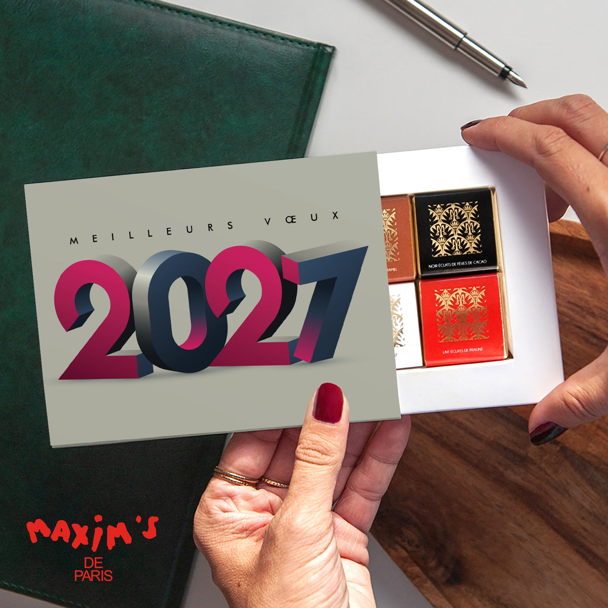 Allure 3D | Vœux professionnels • Boite chocolat personnalisée • Chocolats Maxim's photo N° 1