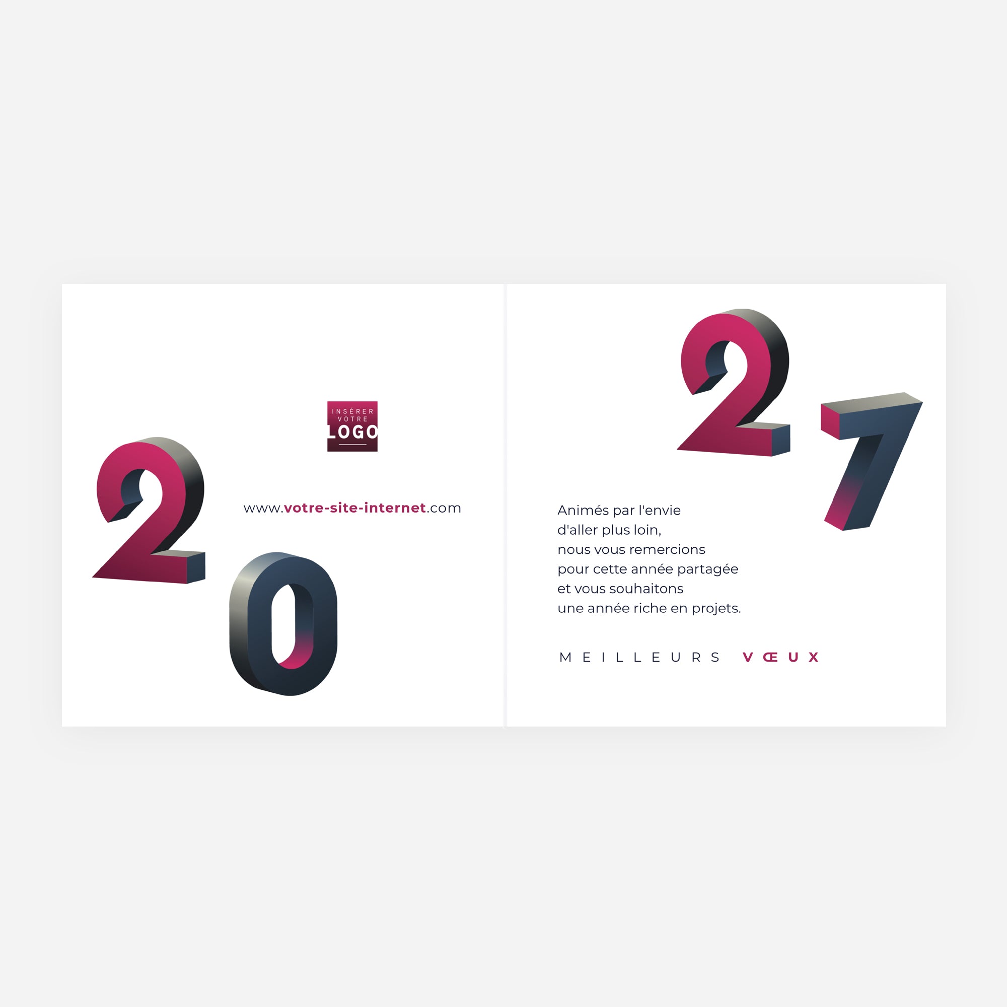 Allure 3D | Vœux professionnels • Carte de voeux • Carré double photo N° 2