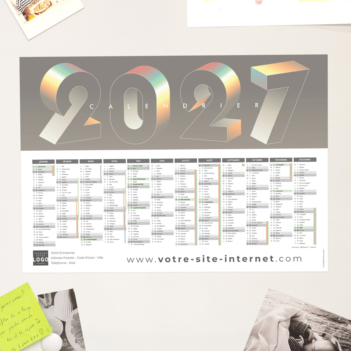 Reflets Prismatiques | Vœux professionnels • Calendrier professionnel • A3 Paysage photo N° 1