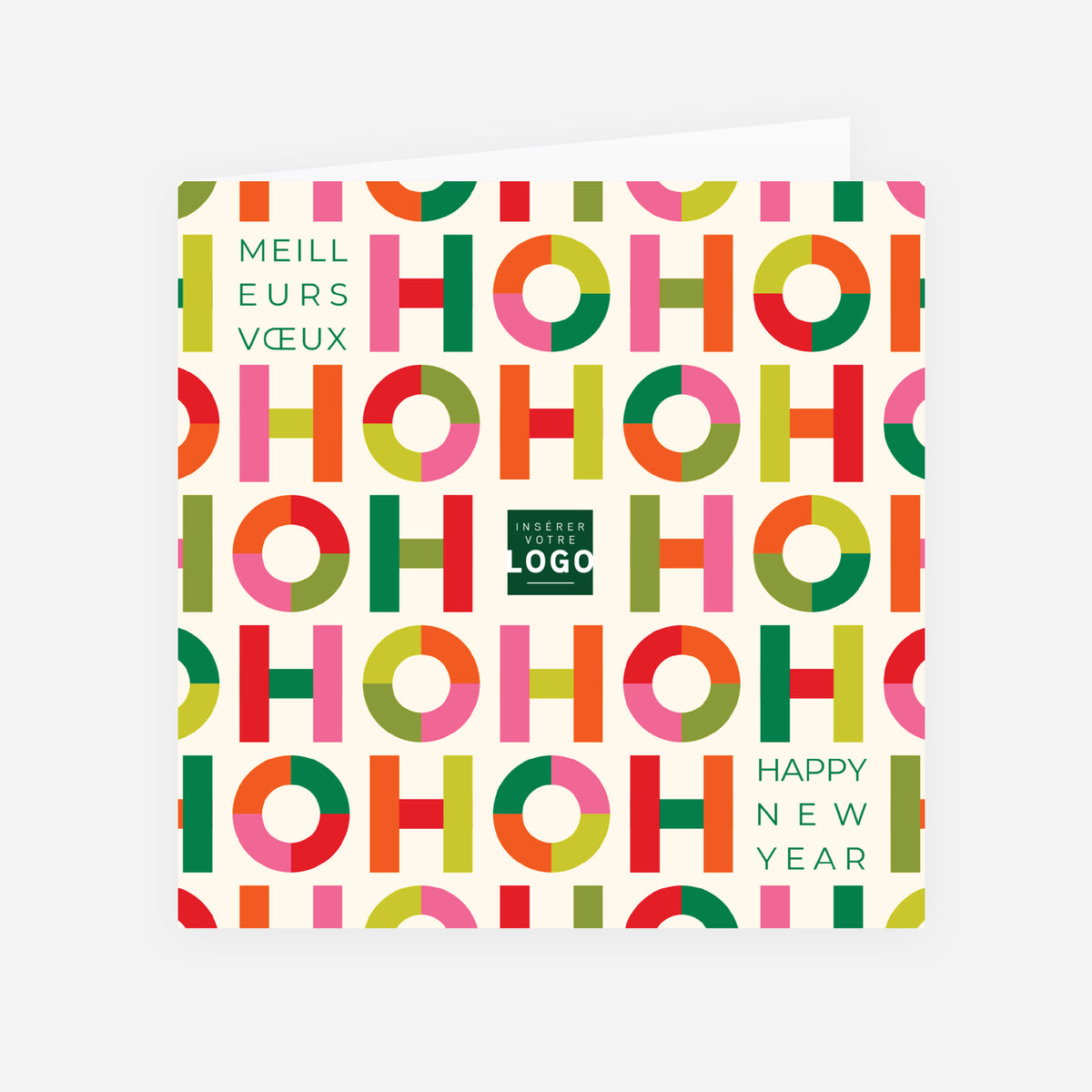 Typo Pop | Vœux professionnels • Carte de voeux • Carrée pliable photo N° 1