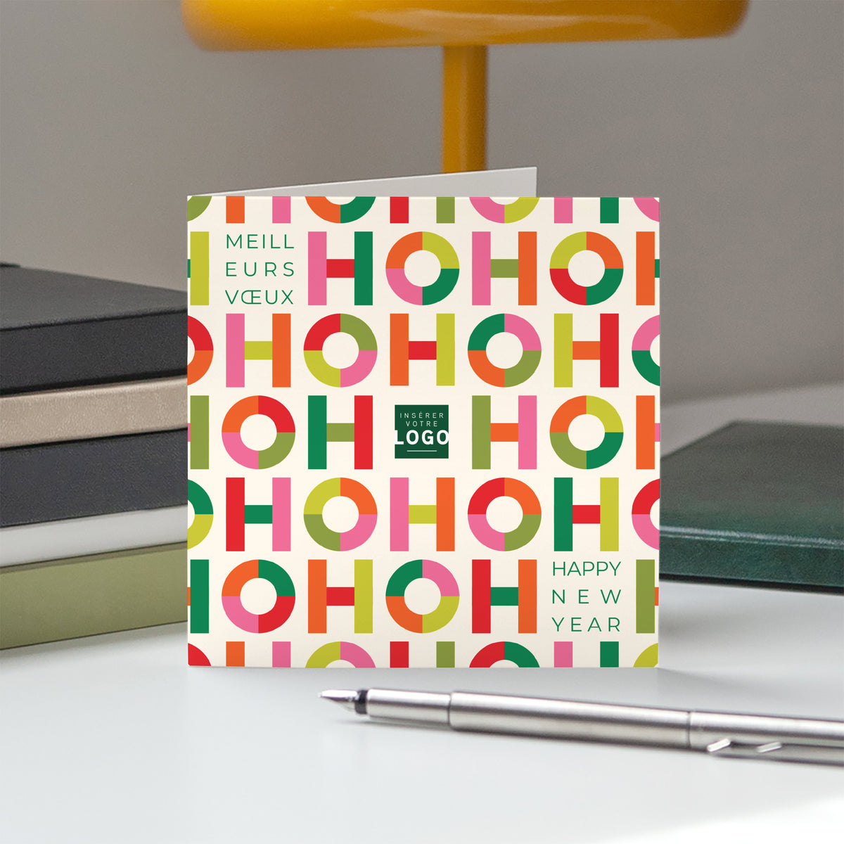 Typo Pop | Vœux professionnels • Carte de voeux • Carrée pliable photo N° 5