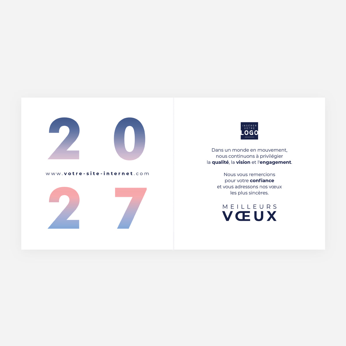 L’Instant Horizon | Vœux professionnels • Carte de voeux • Carrée pliable photo N° 2