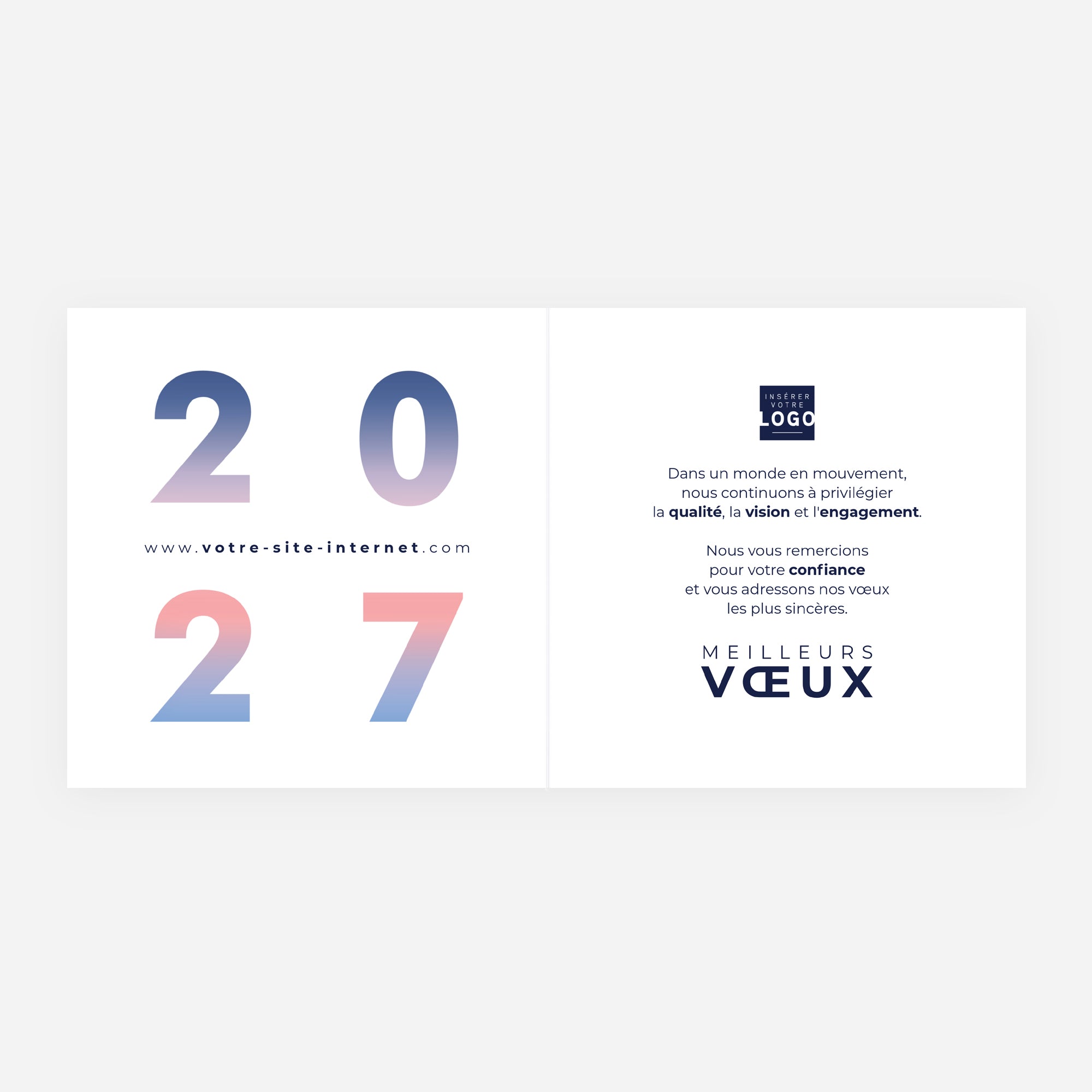 L’Instant Horizon | Vœux professionnels • Carte de voeux • Carré double photo N° 2