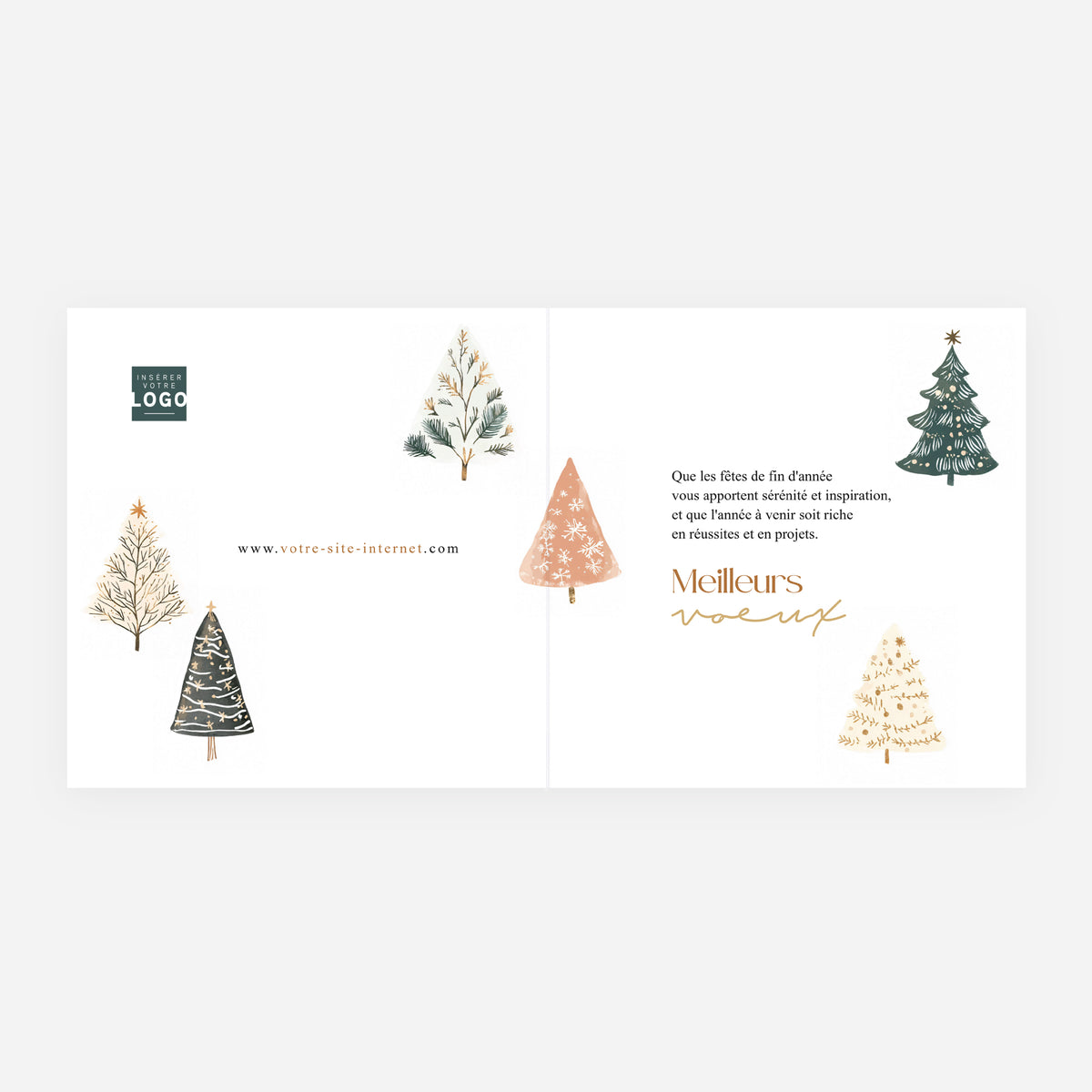 Harmonie des Sapins | Vœux professionnels • Carte de voeux • Carrée pliable photo N° 2