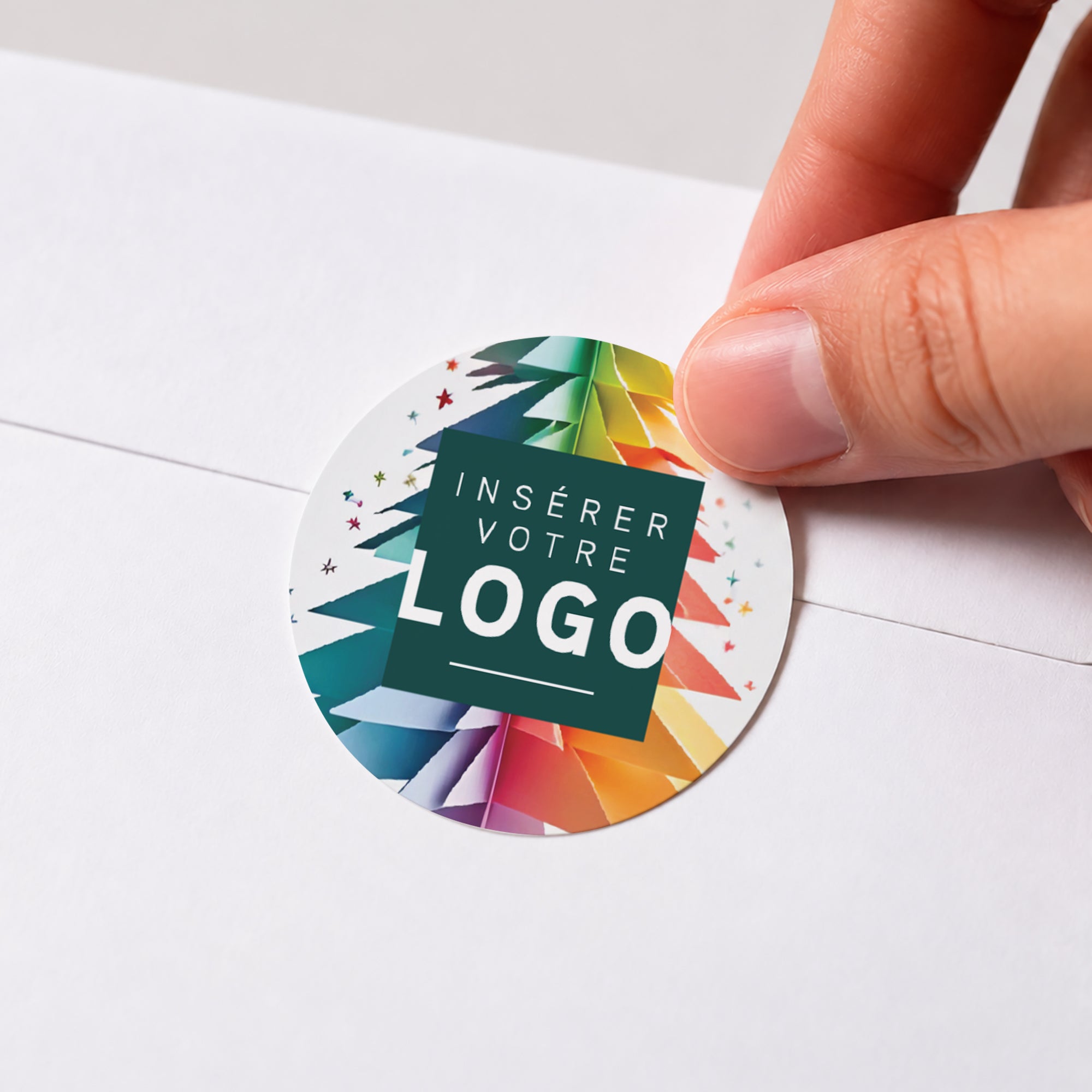 Sapin Arc-en-Ciel | Vœux professionnels • Sticker • Rond photo N° 1