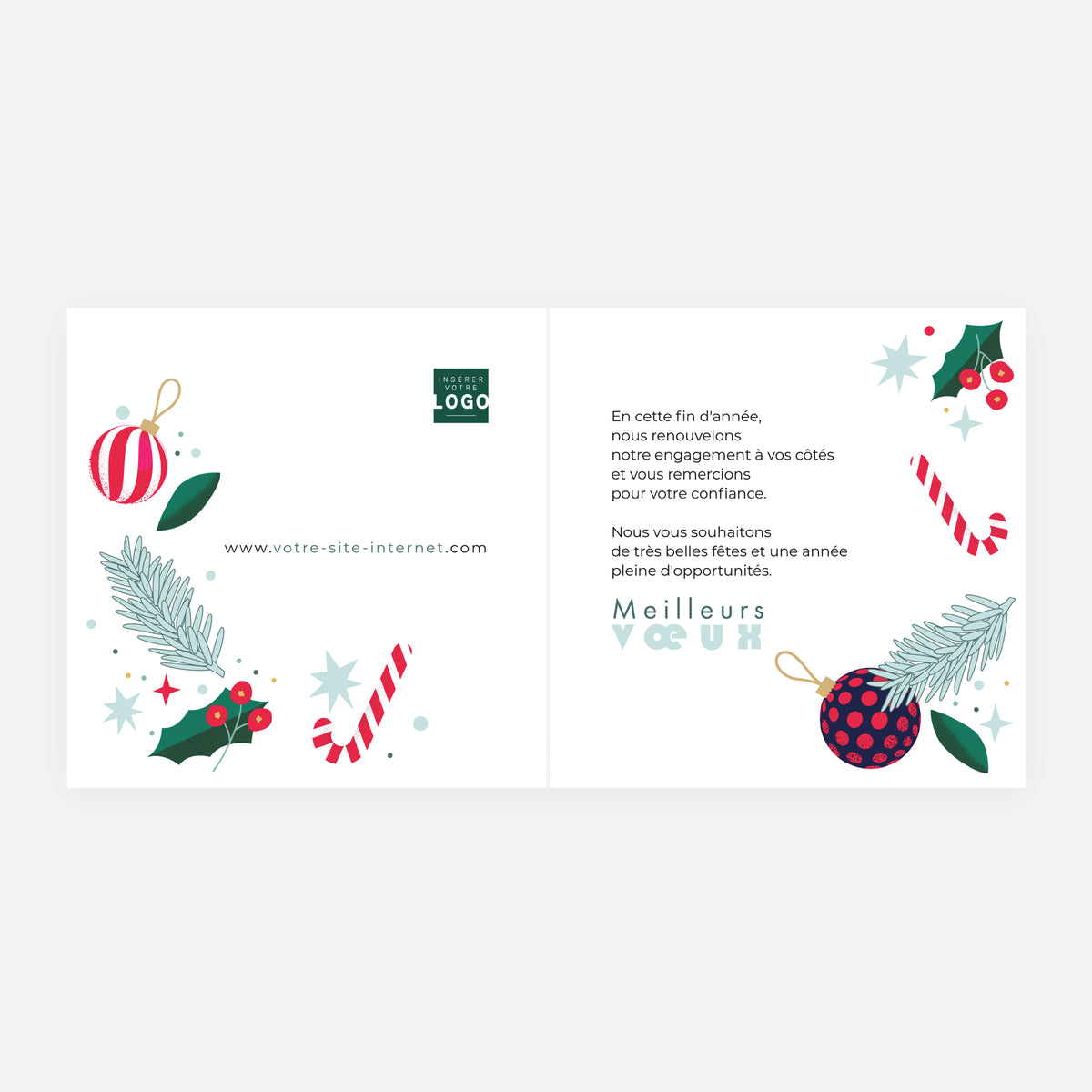 Douceurs de Noël | Vœux professionnels • Carte de voeux • Carrée pliable photo N° 2