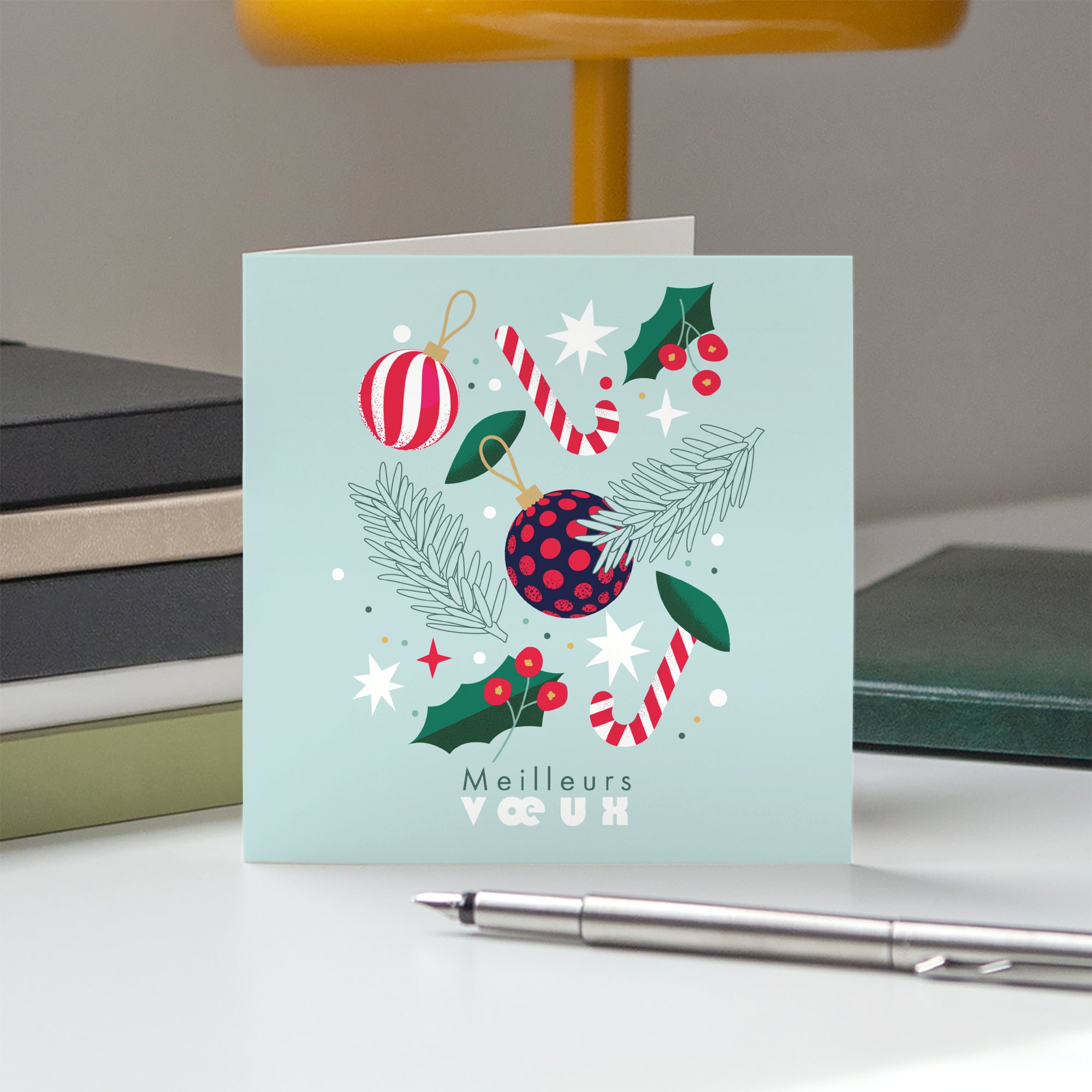 Douceurs de Noël | Vœux professionnels • Carte de voeux • Carré double photo N° 5