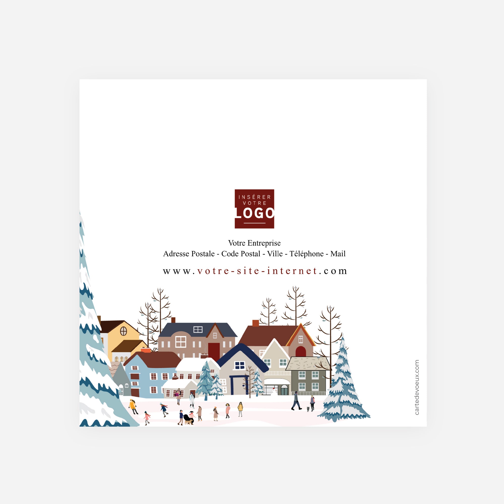 Village Enchanté | Vœux professionnels • Carte de voeux • Carré double photo N° 3