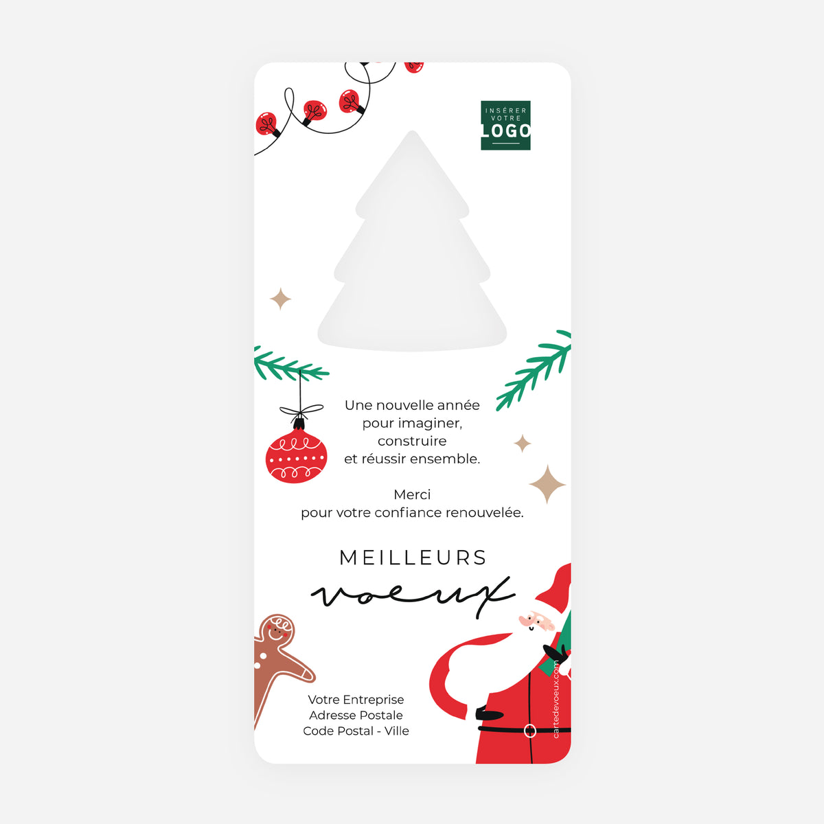 Noël à la Maison | Vœux professionnels • Carte de voeux • Sapin découpé photo N° 2