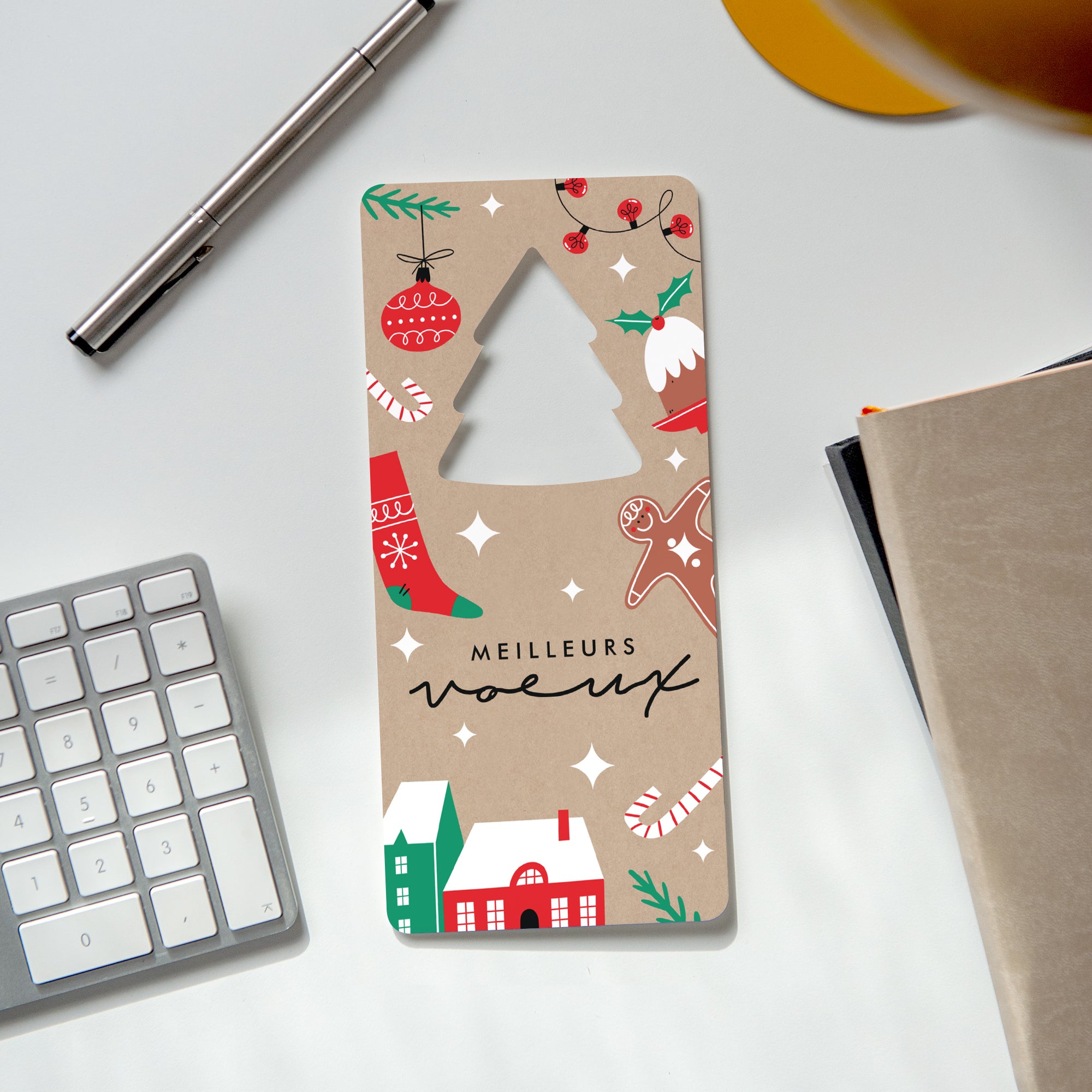 Noël à la Maison | Vœux professionnels • Carte de voeux • Vertical sapin photo N° 4