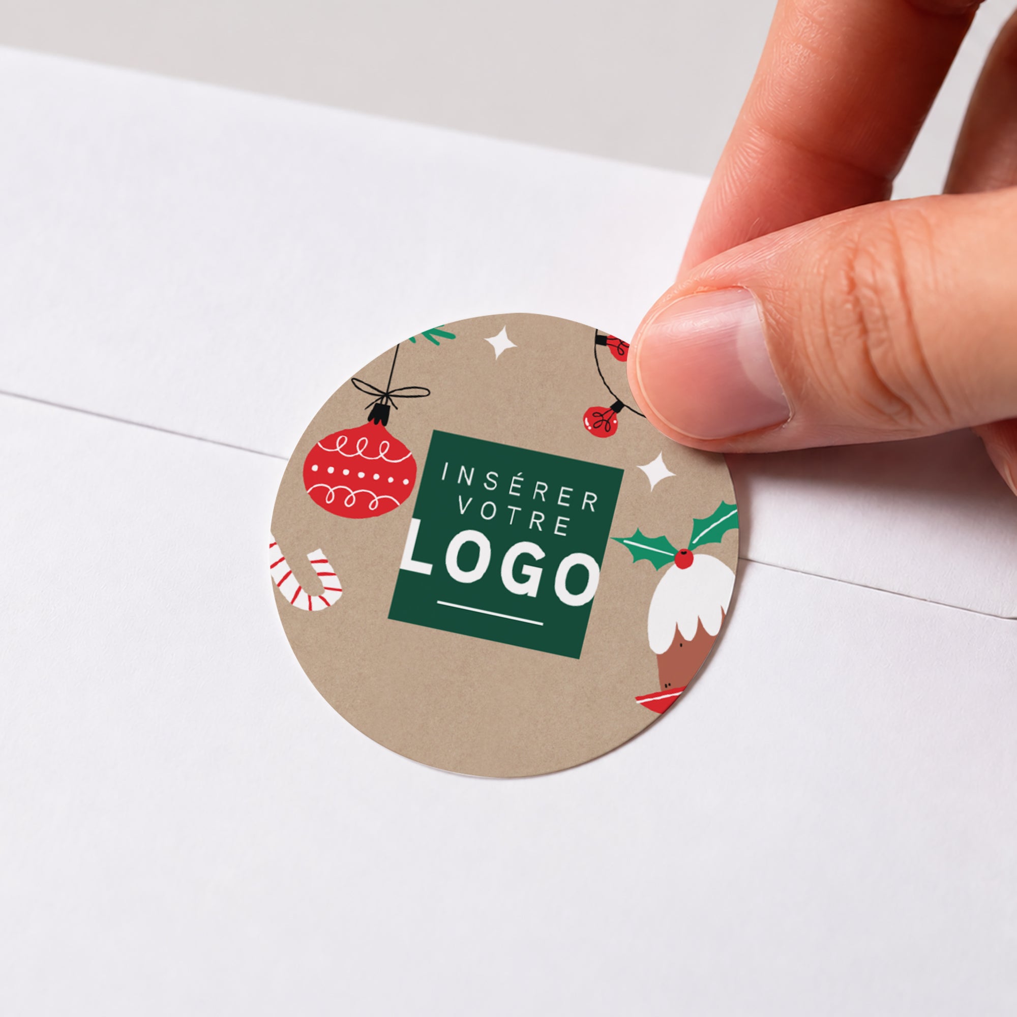 Noël à la Maison | Vœux professionnels • Sticker • Rond photo N° 1