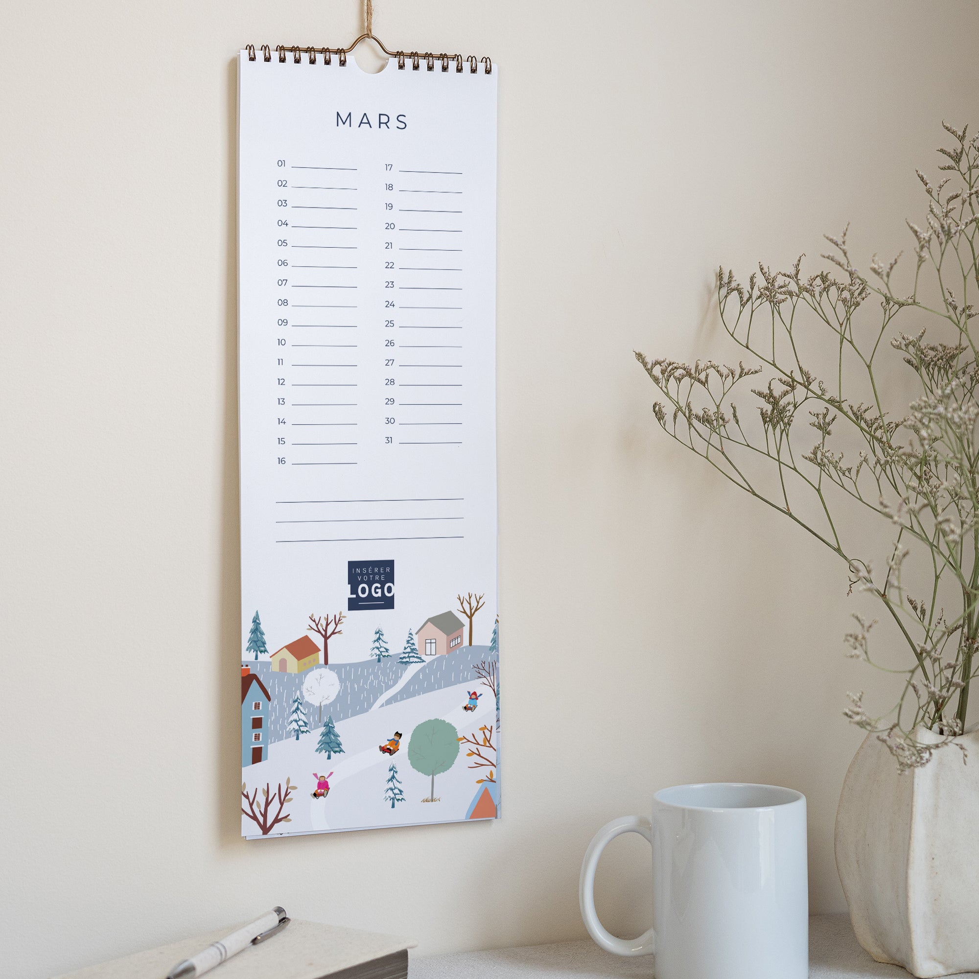 Panorama d’Hiver | Vœux professionnels • Calendrier professionnel • 14,8 x 42 cm photo N° 2