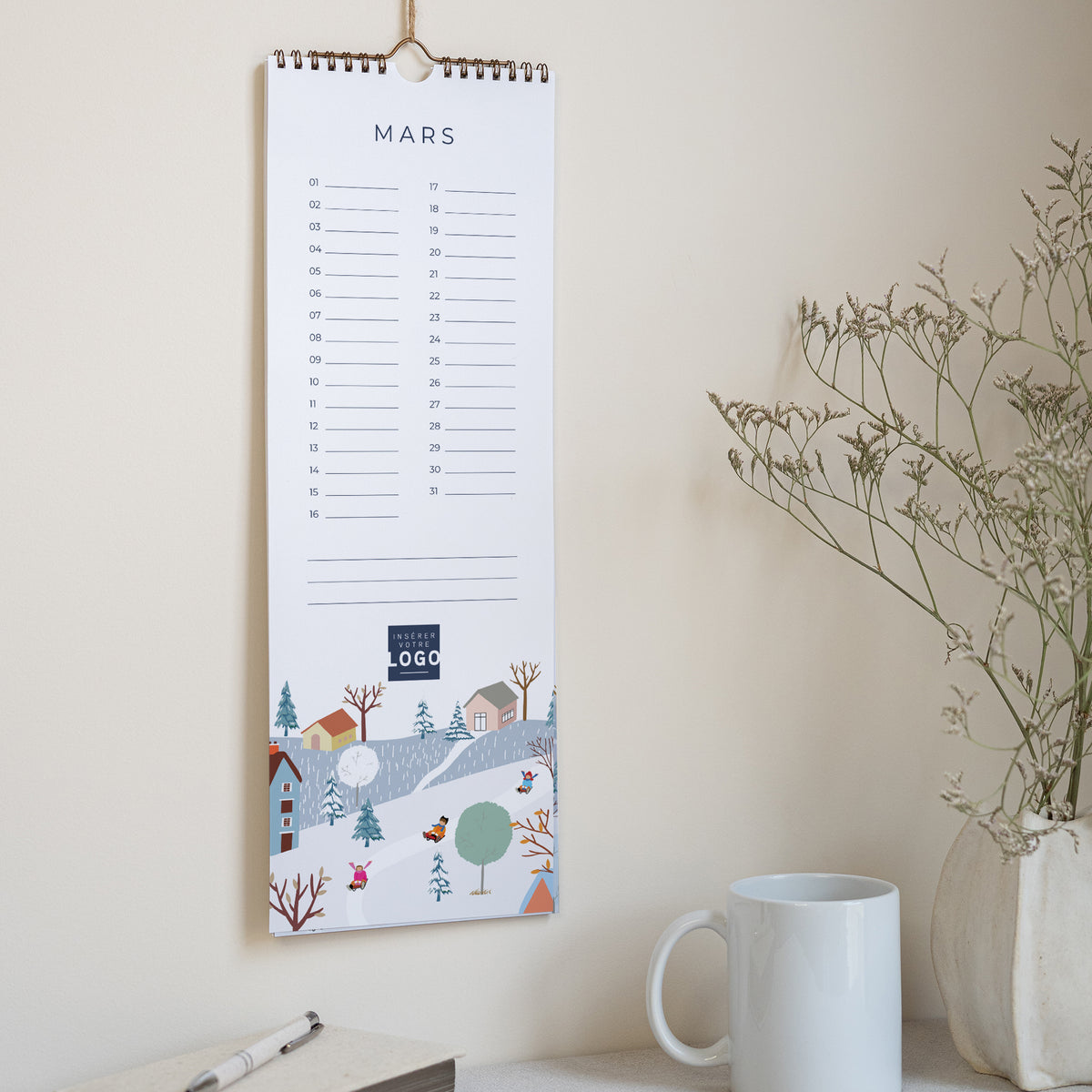 Panorama d’Hiver | Vœux professionnels • Calendrier professionnel • 14,8 x 42 cm photo N° 2
