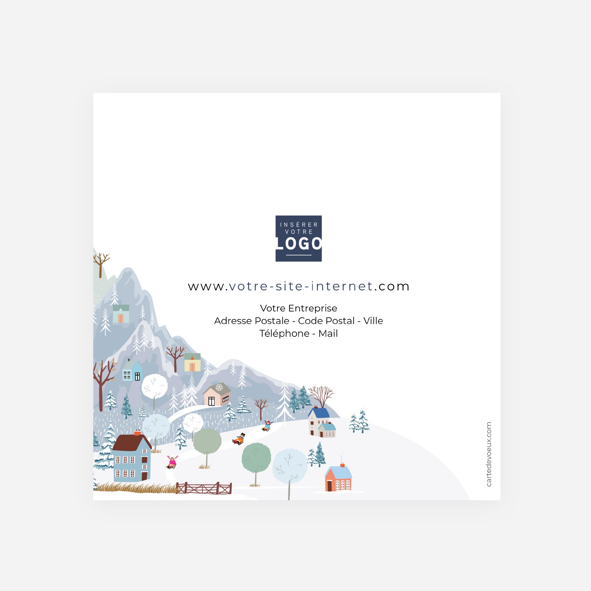 Panorama d’Hiver | Vœux professionnels • Carte de voeux • Carré double photo N° 3