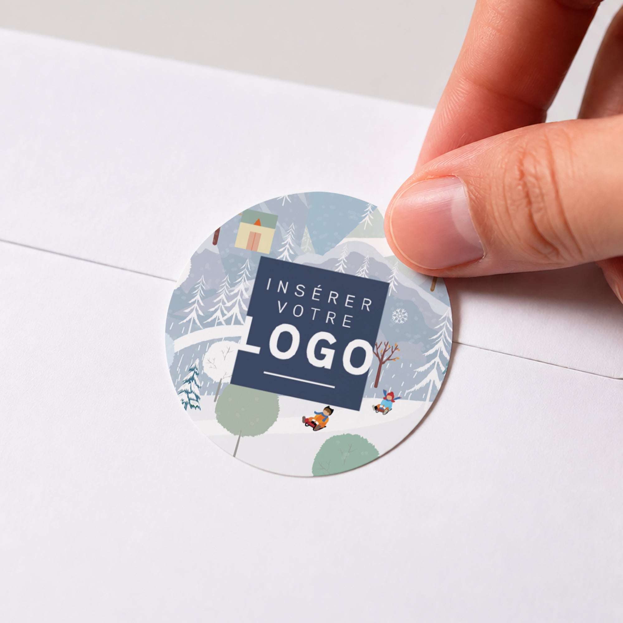 Panorama d’Hiver | Vœux professionnels • Sticker • Rond photo N° 1