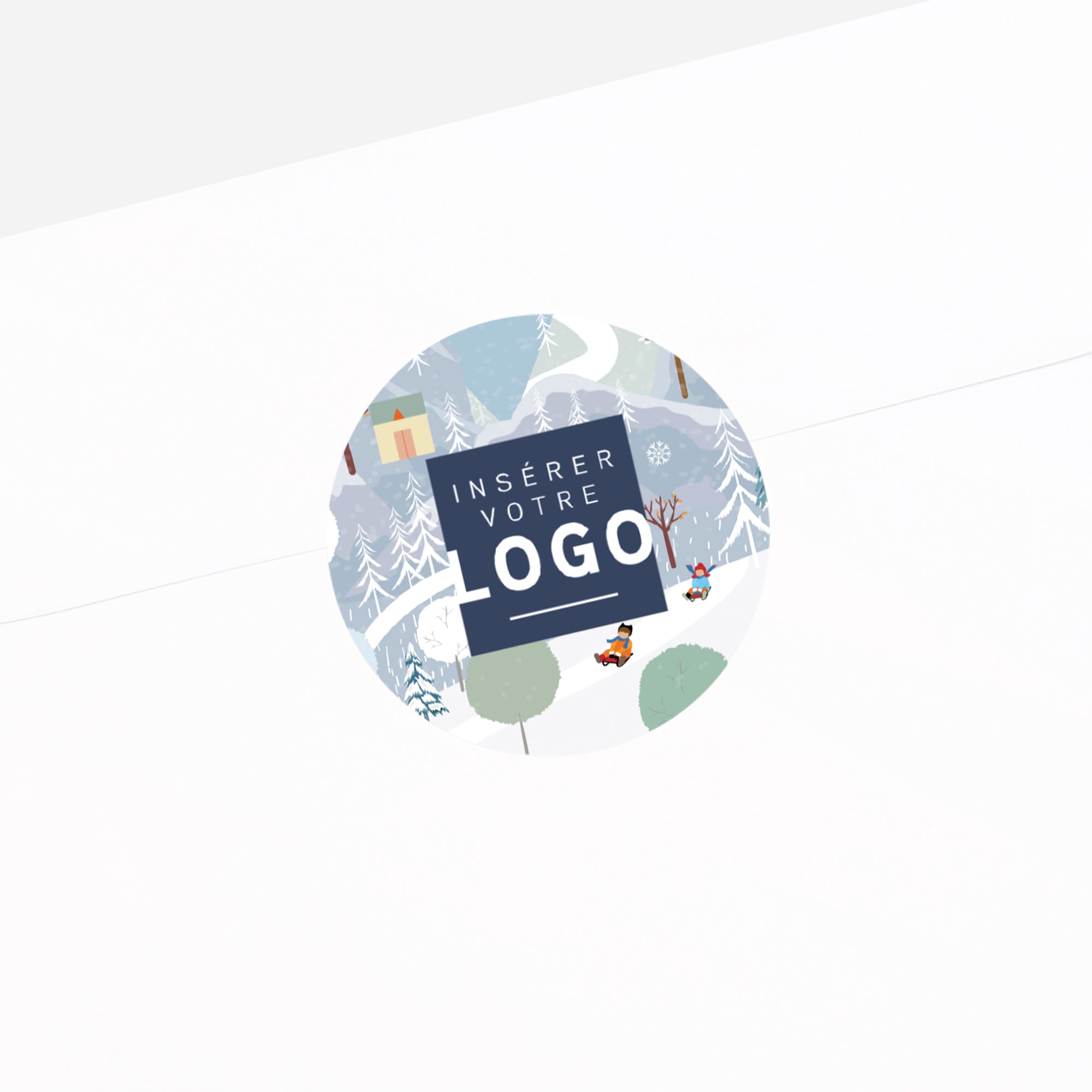 Panorama d’Hiver | Vœux professionnels • Sticker • Rond photo N° 2
