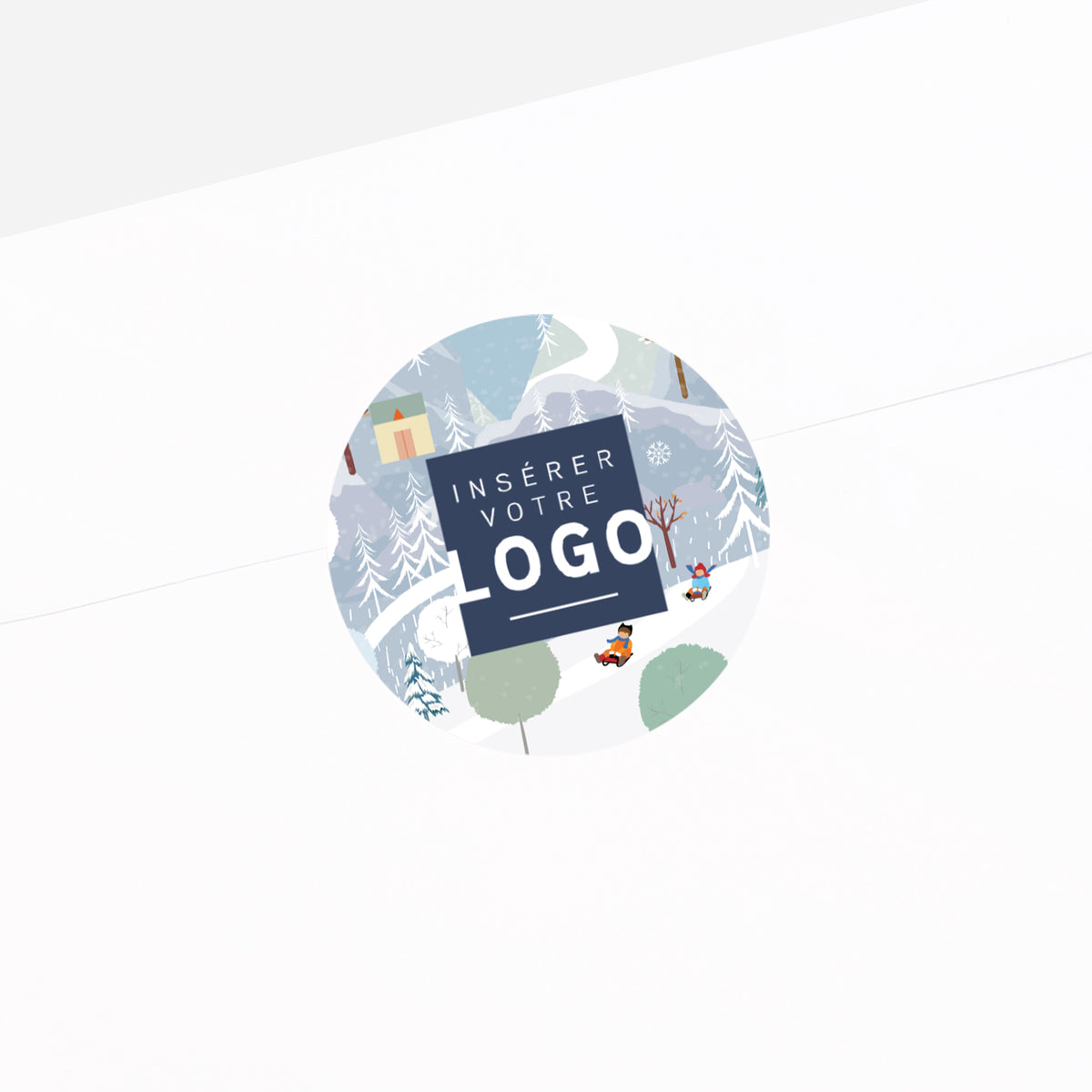 Panorama d’Hiver | Vœux professionnels • Sticker • Rond photo N° 2