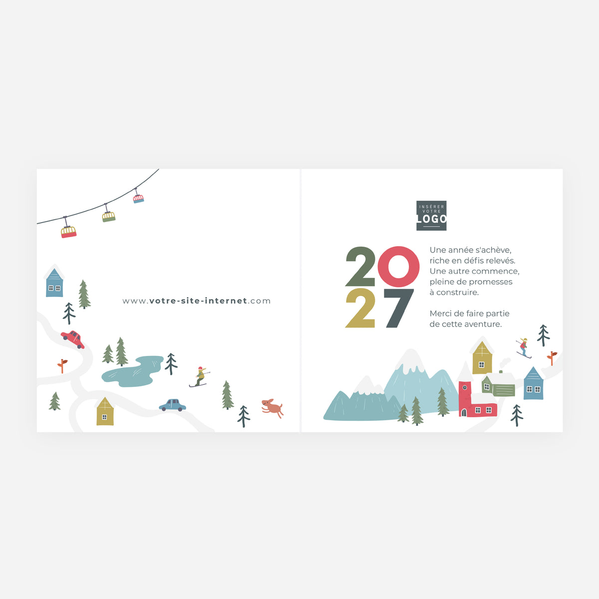 Station en Fête | Vœux professionnels • Carte de voeux • Carrée pliable photo N° 2
