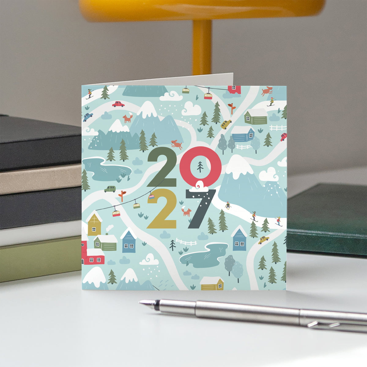 Station en Fête | Vœux professionnels • Carte de voeux • Carrée pliable photo N° 5