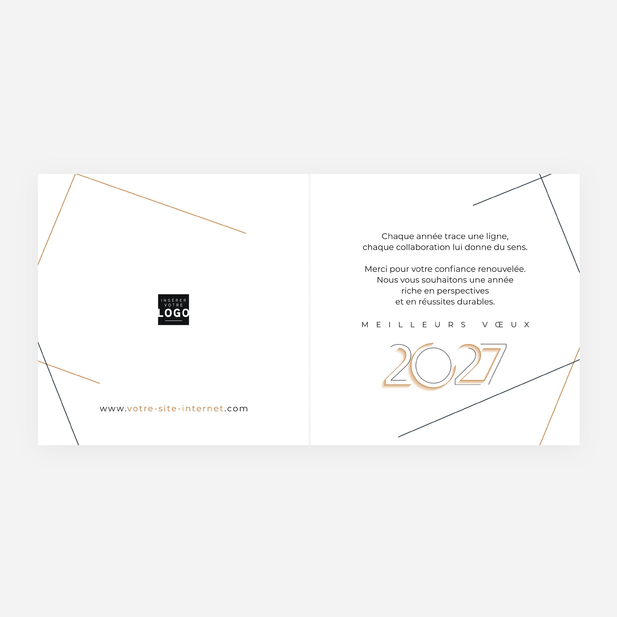 Élégance Structurée | Vœux professionnels • Carte de voeux • Carré double photo N° 2