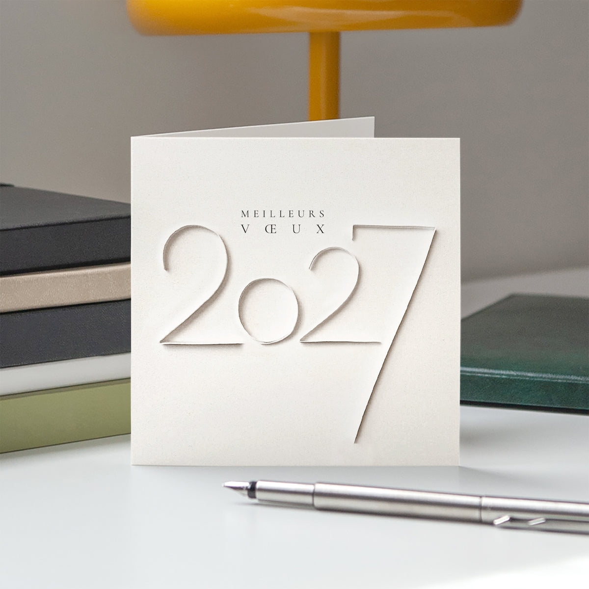 Élégance Pure | Vœux professionnels • Carte de voeux • Carrée pliable photo N° 5