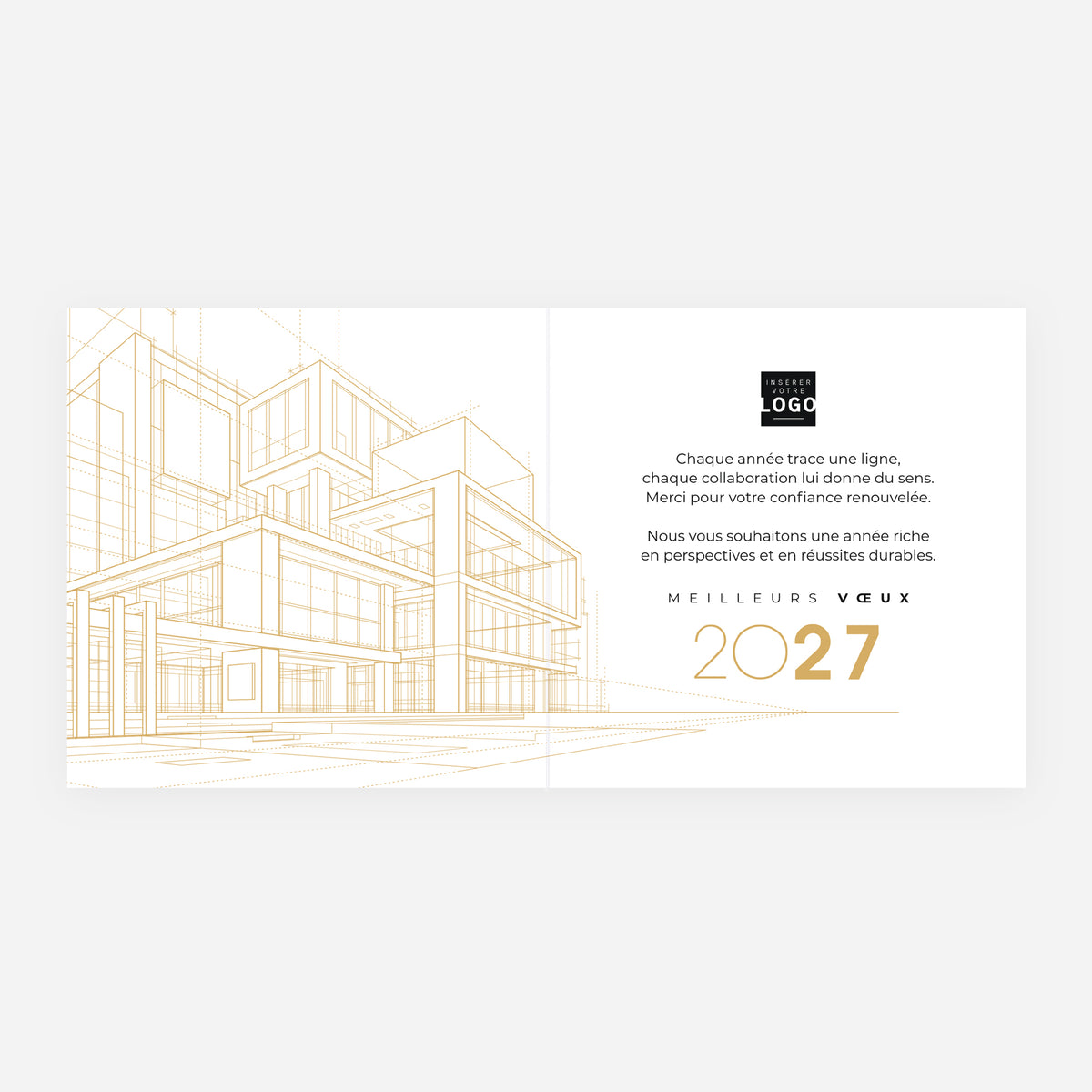 Perspectives | Vœux professionnels • Carte de voeux dorure • Carrée pliable photo N° 2