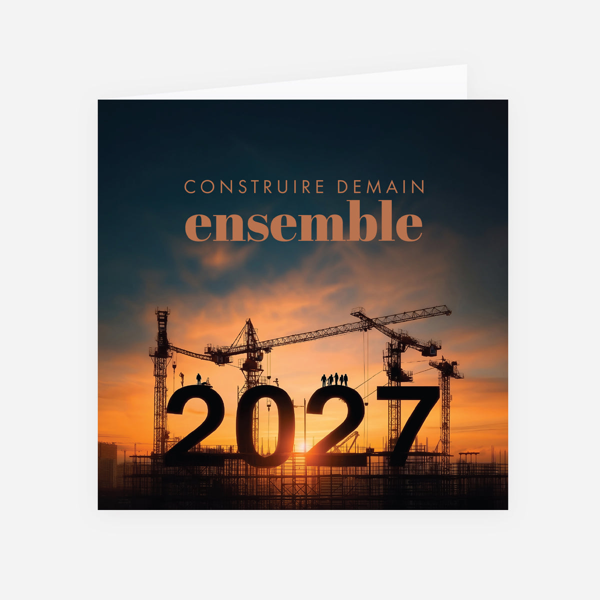 Demain se Construit | Vœux professionnels • Carte de voeux • Carrée pliable photo N° 1
