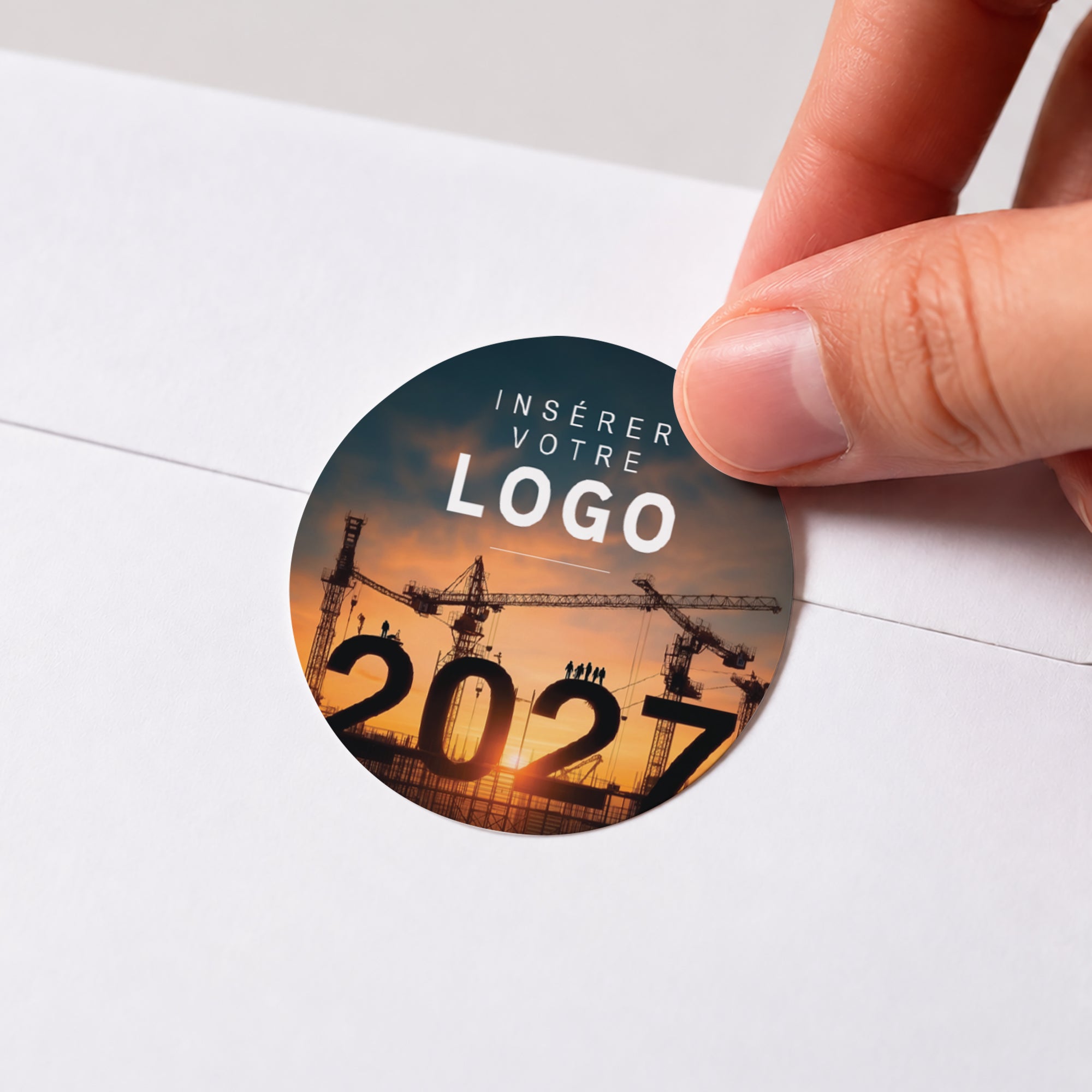 Demain se Construit | Vœux professionnels • Sticker • Rond photo N° 1