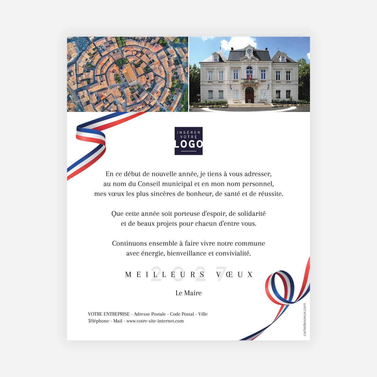 Ruban Tricolore | Vœux professionnels • Carte virtuelle • eCard Image photo N° 1