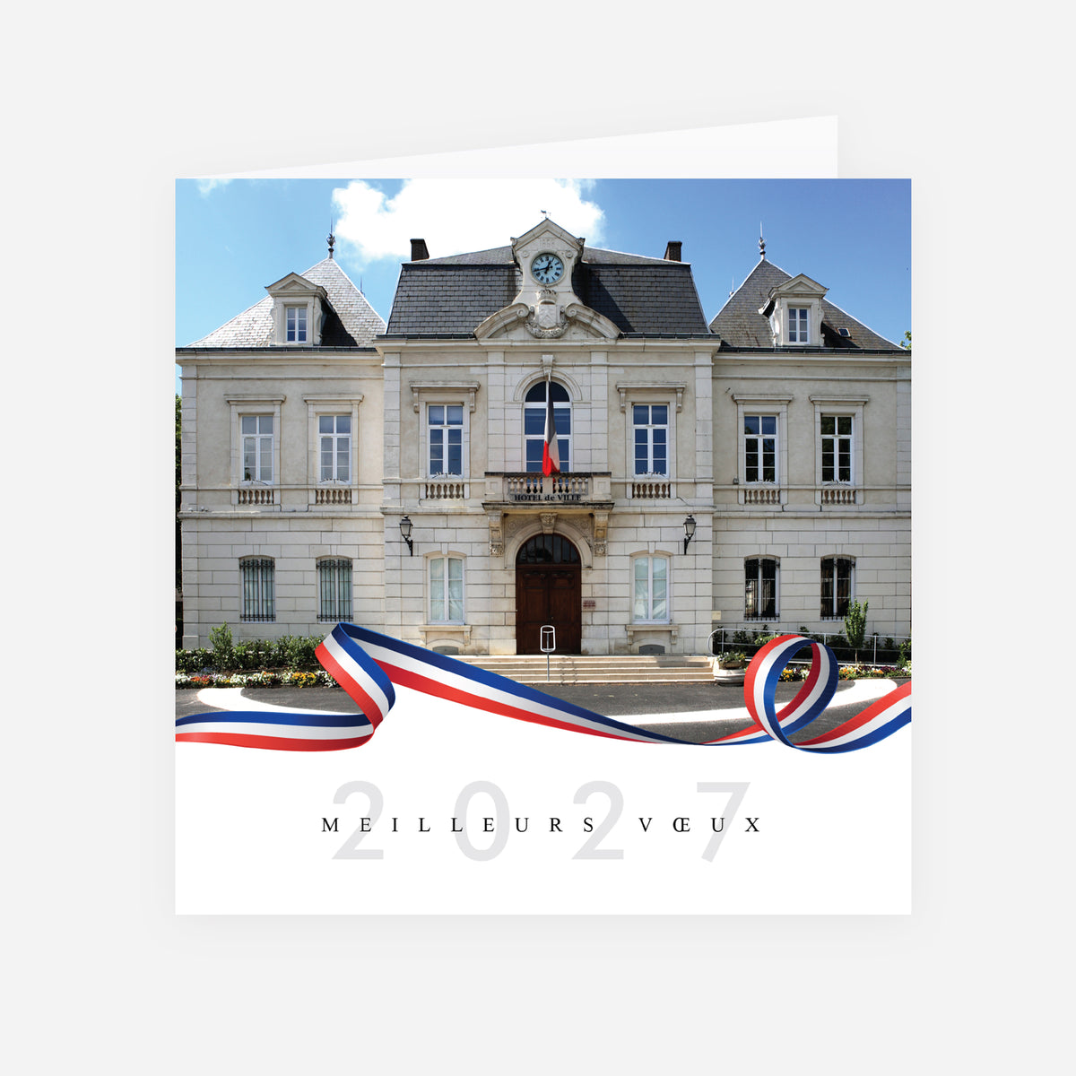 Ruban Tricolore | Vœux professionnels • Carte de voeux • Carrée pliable photo N° 1