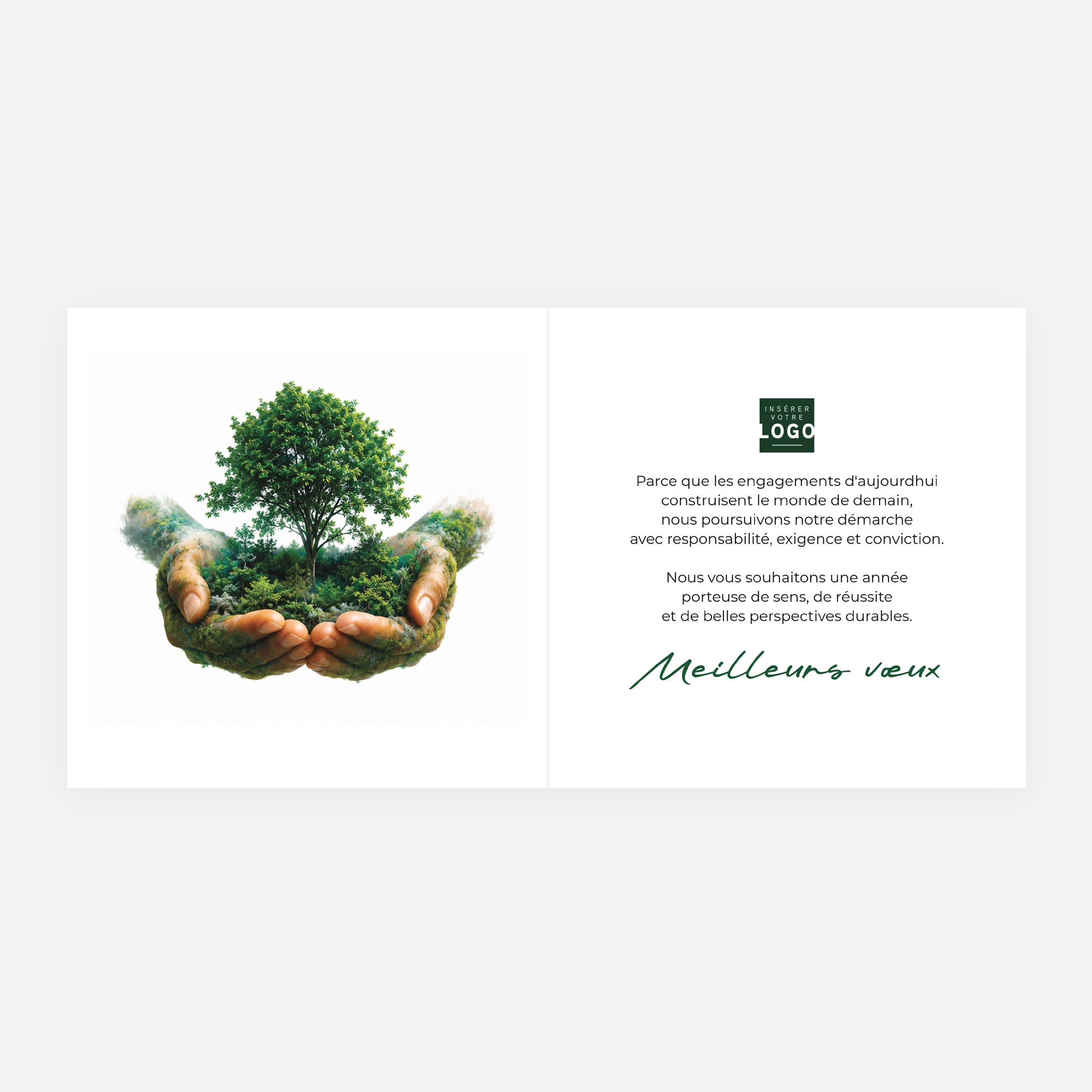 Héritage Durable | Vœux professionnels • Carte de voeux • Carré double photo N° 2