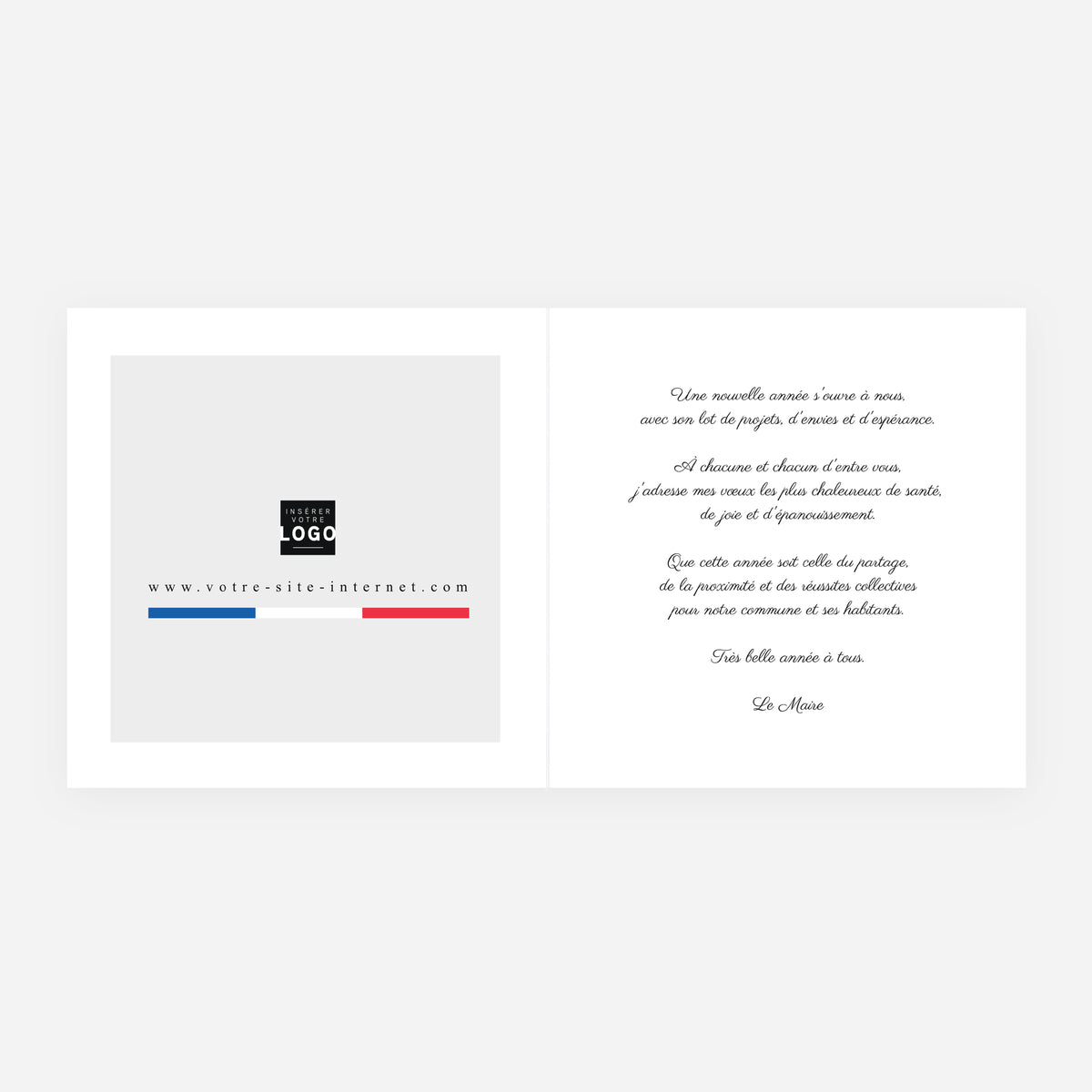 Reflets Français | Vœux professionnels • Carte de voeux • Carrée pliable photo N° 2
