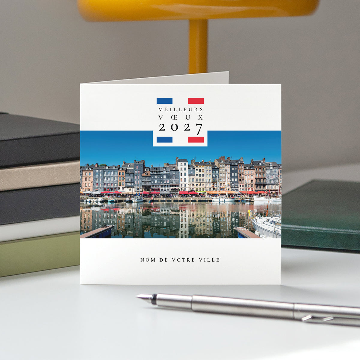 Reflets Français | Vœux professionnels • Carte de voeux • Carrée pliable photo N° 5
