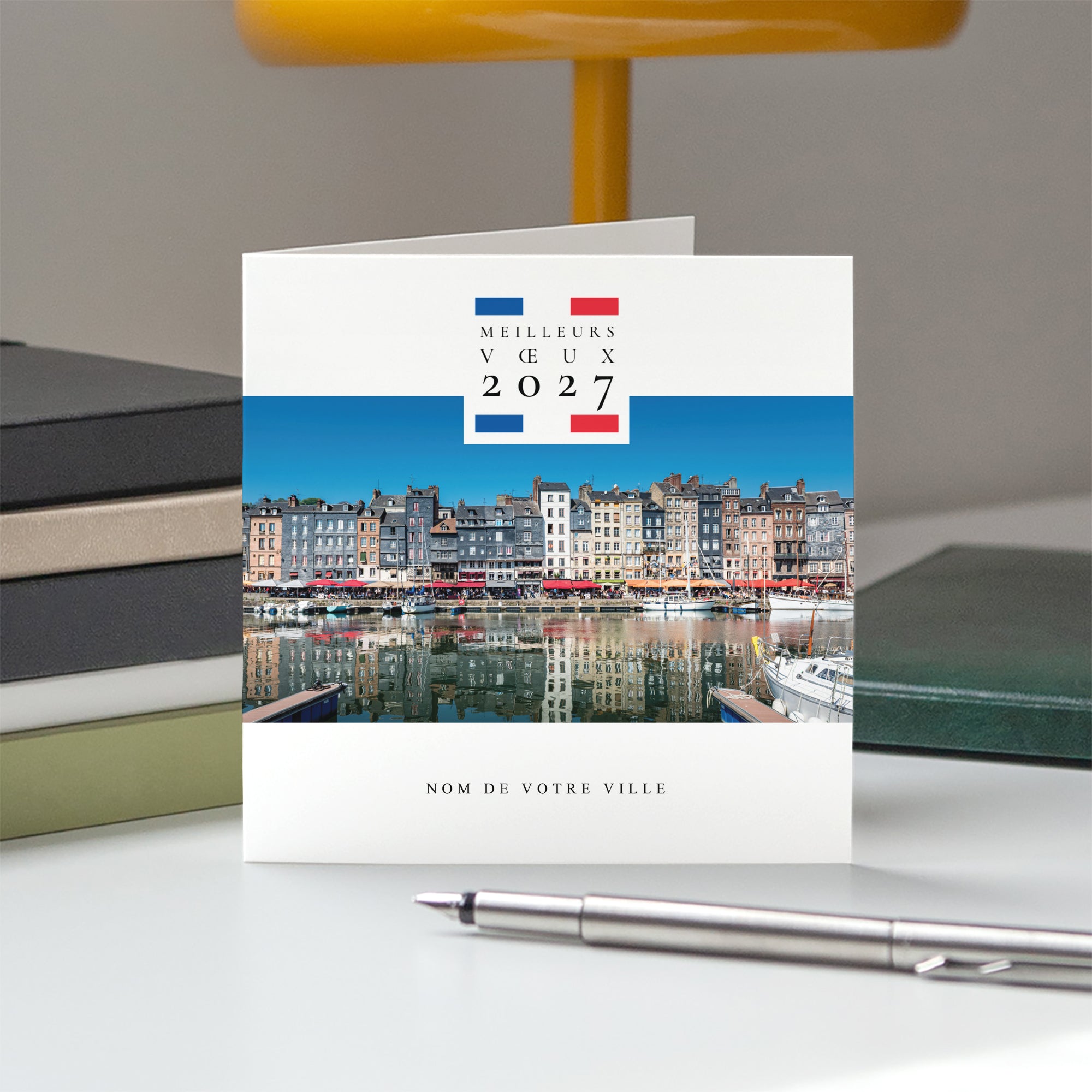 Reflets Français | Vœux professionnels • Carte de voeux • Carré double photo N° 5