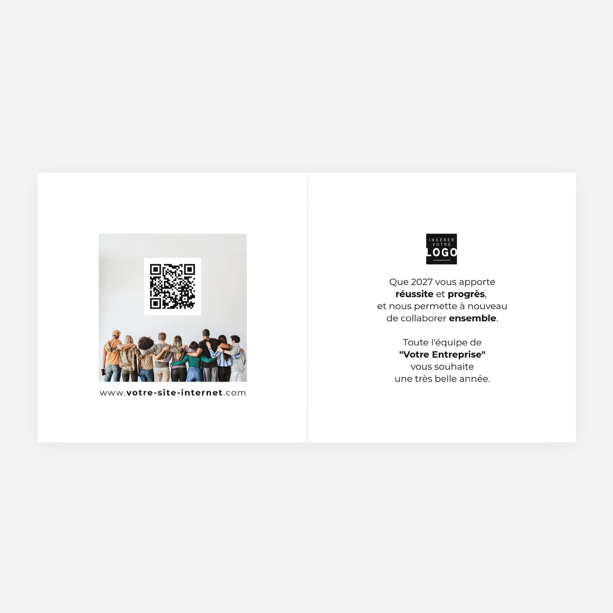 Le Lien | Vœux professionnels • Carte de voeux • Carrée pliable photo N° 2