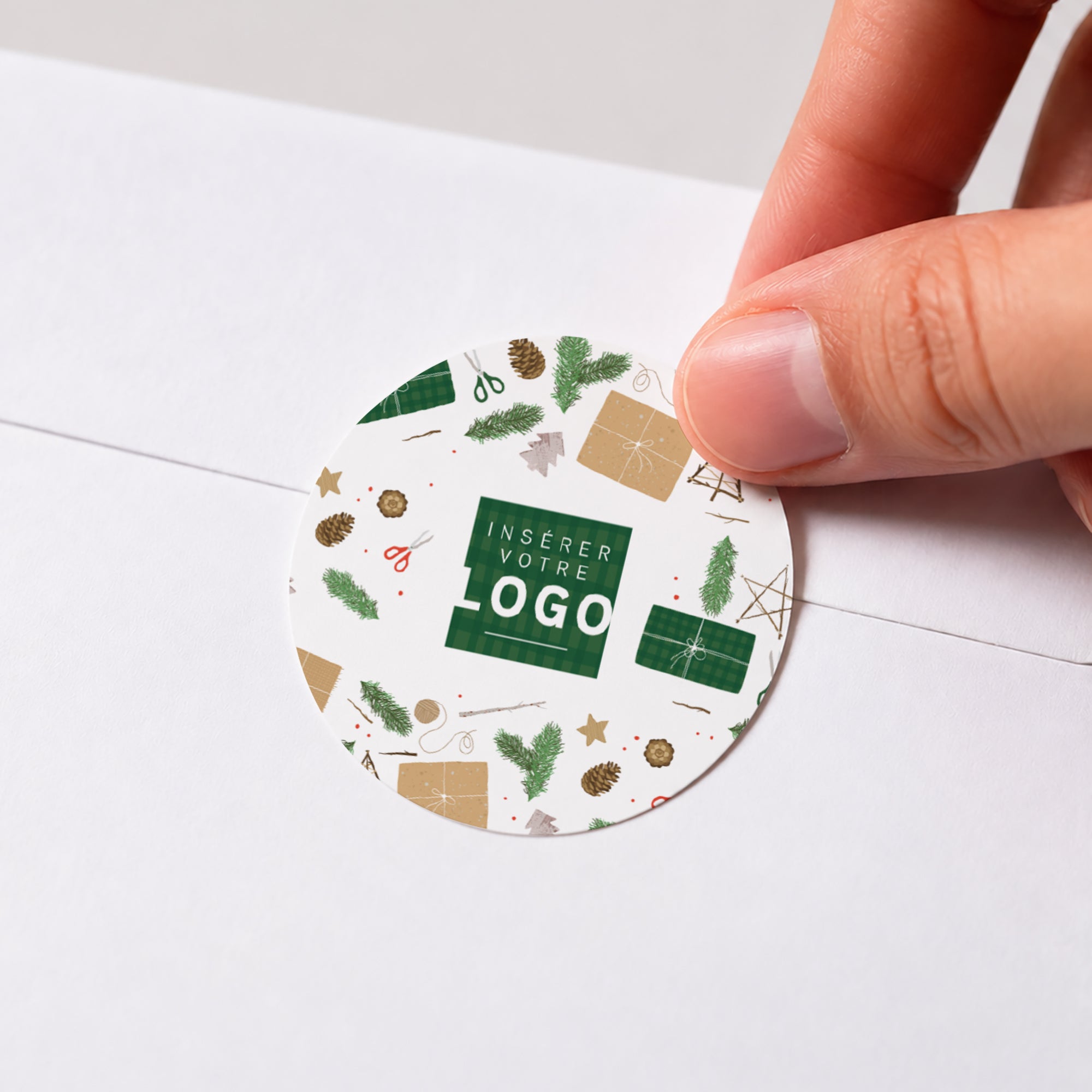 Déco noël | Vœux professionnels • Sticker • Rond photo N° 1