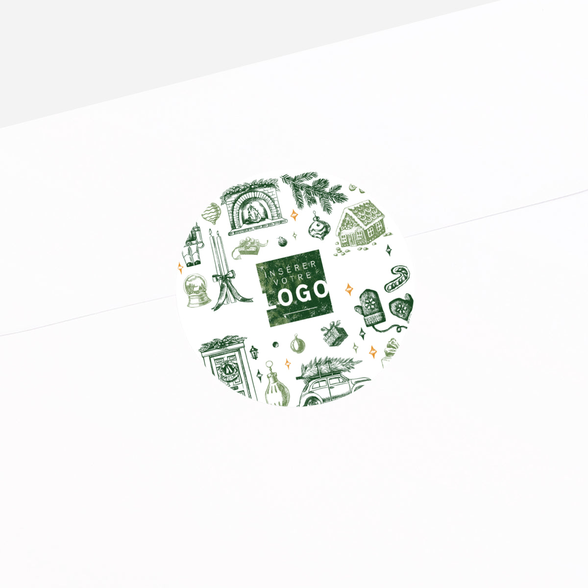 Gravures Noël | Vœux professionnels • Sticker • Rond photo N° 2